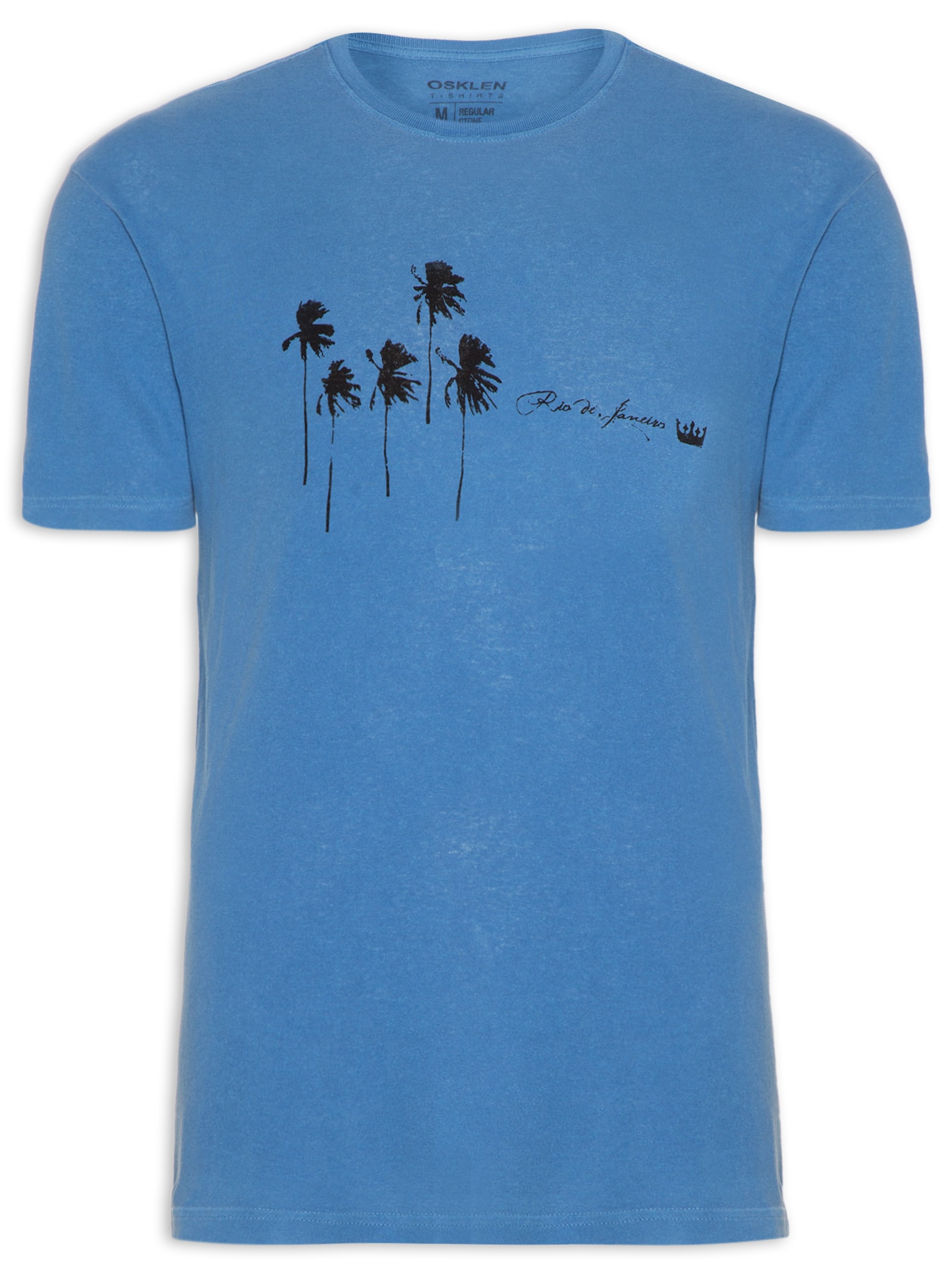 Camiseta Masculina Stone Coqueiros 5 Azul Osklen
