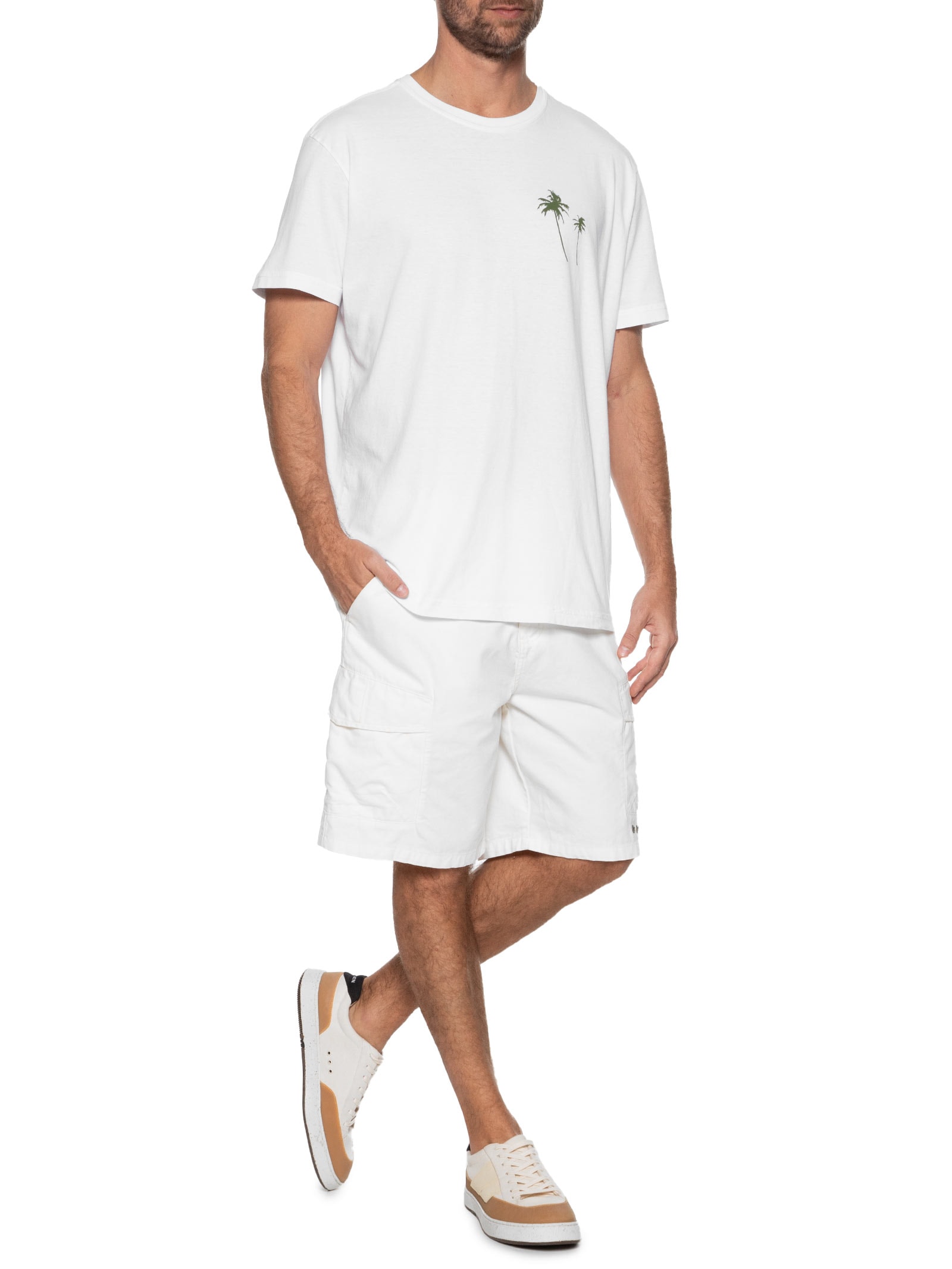 Camiseta Masculina Stone Coqueiros Branco Osklen