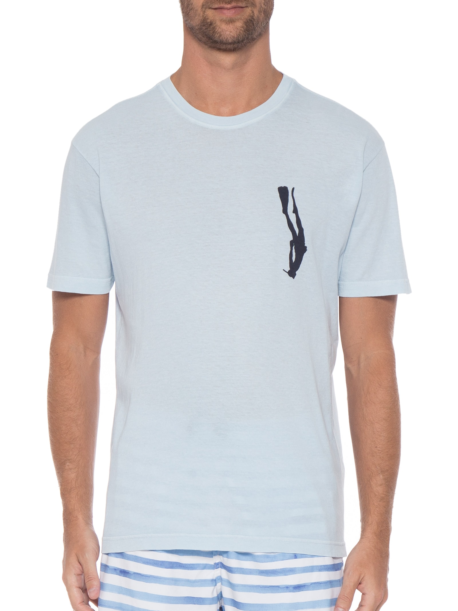 Camiseta Masculina Stone Diver Azul Osklen