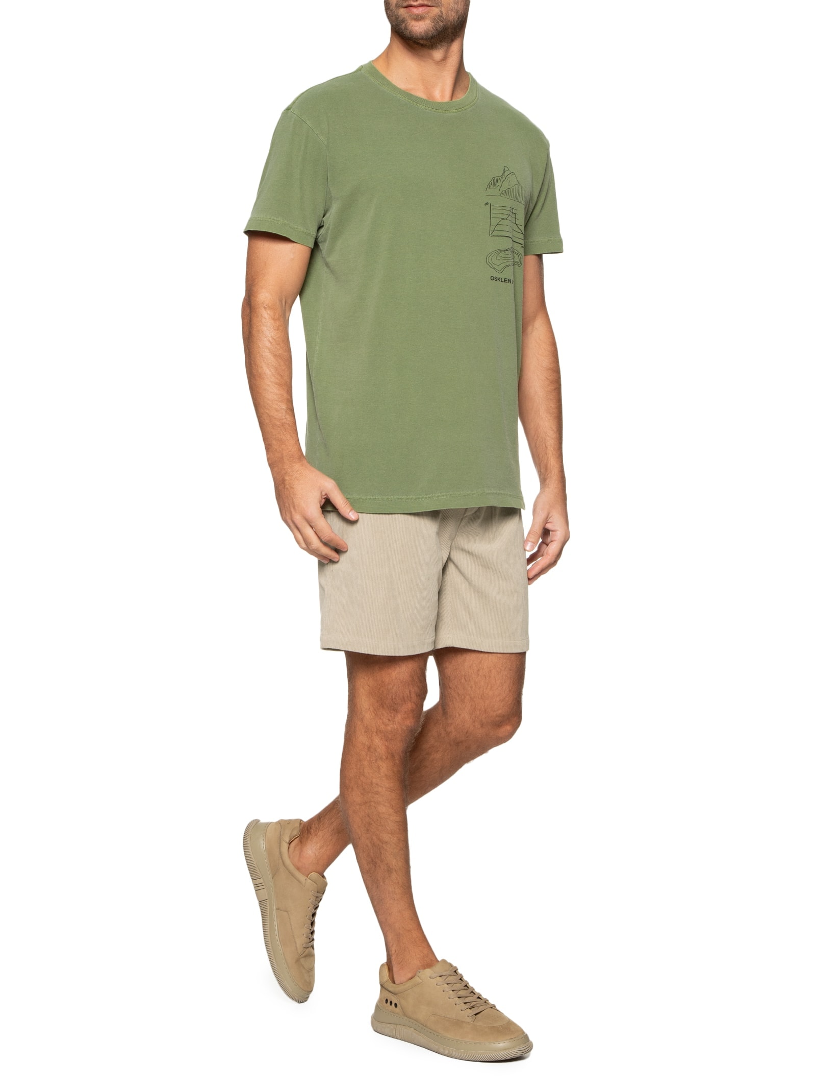 Camiseta Masculina Stone Dois Irmãos Verde Osklen