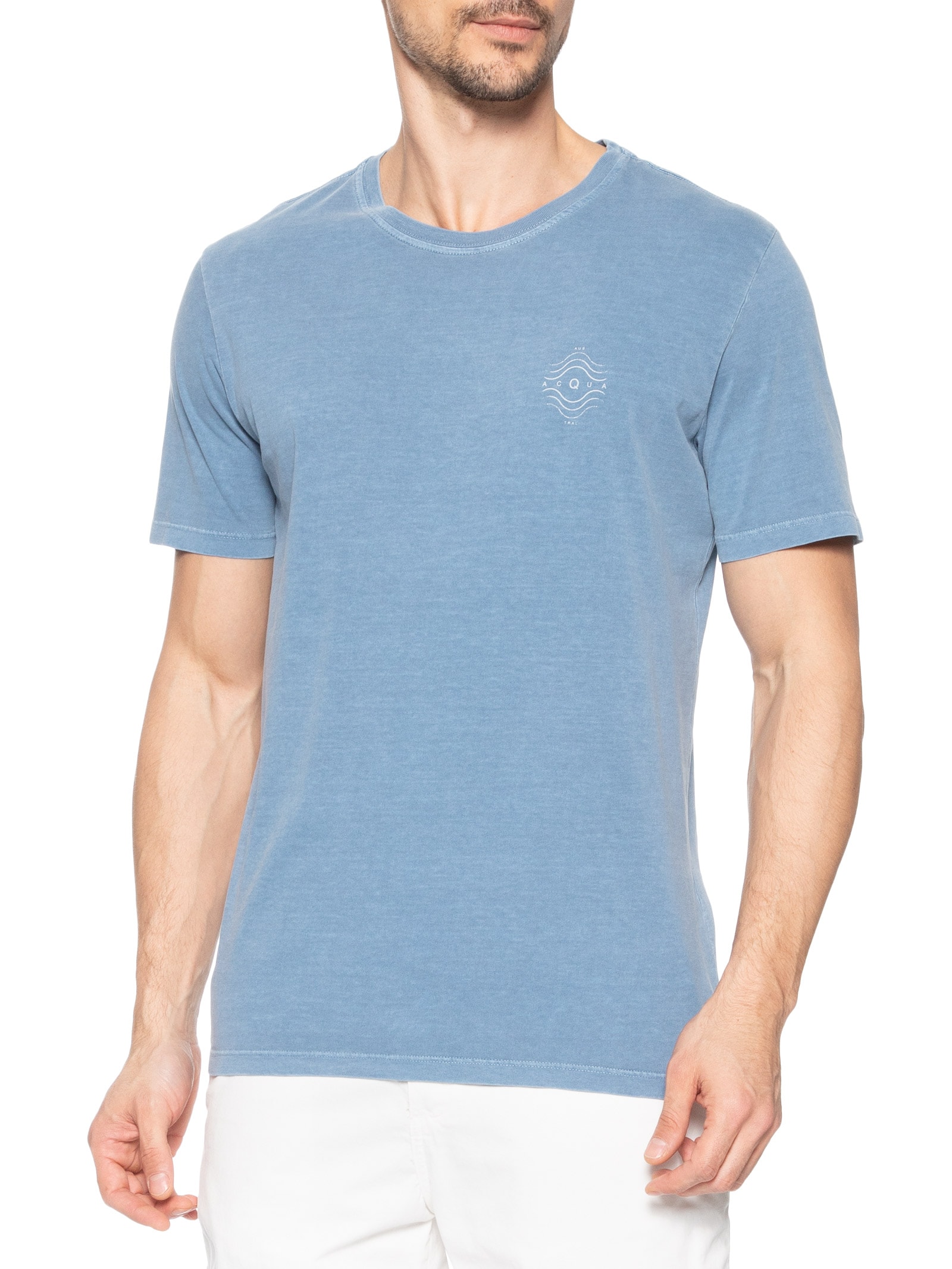 Camiseta Masculina Stone Estampada Acqua Azul Austral