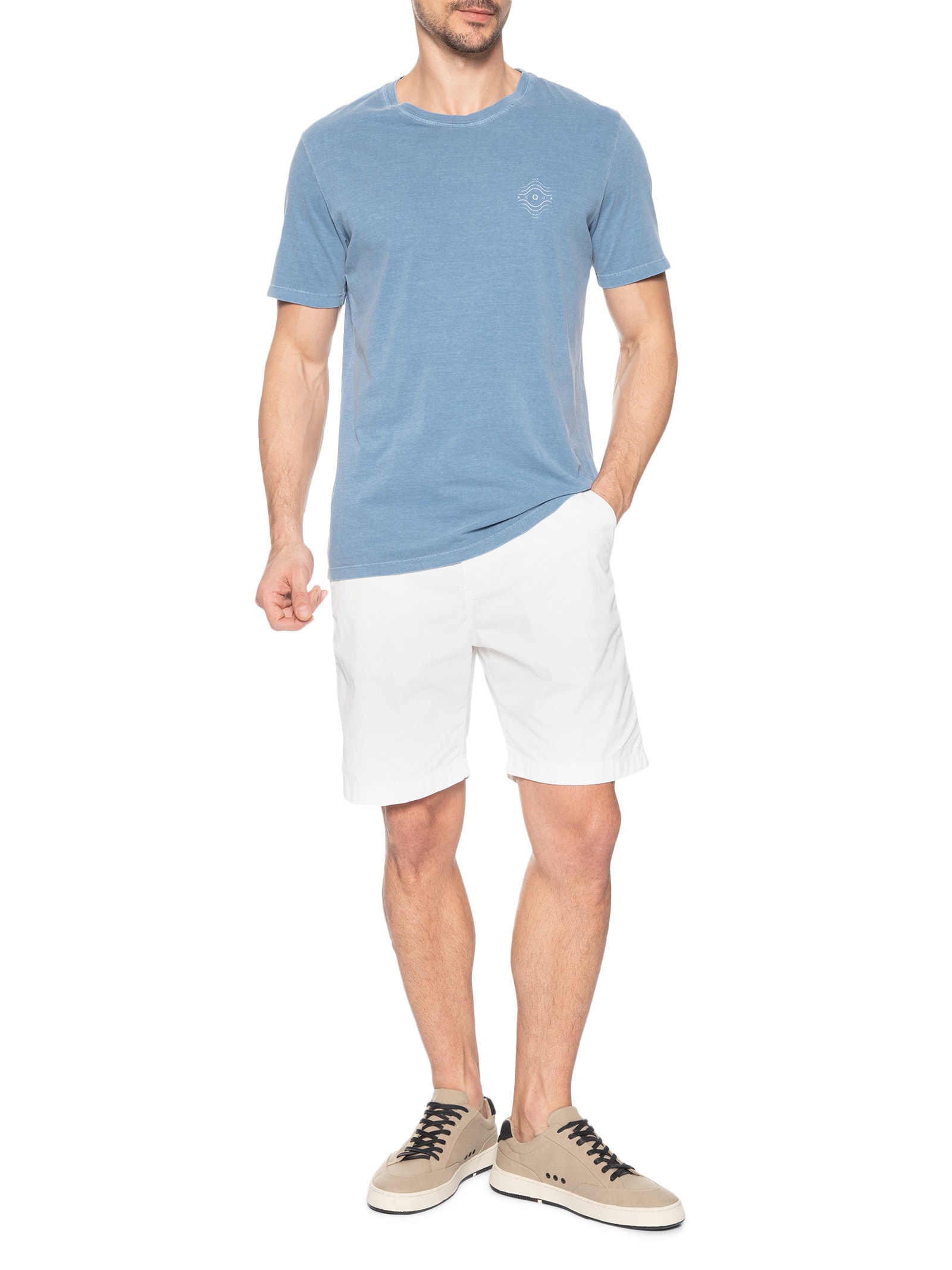 Camiseta Masculina Stone Estampada Acqua Azul Austral
