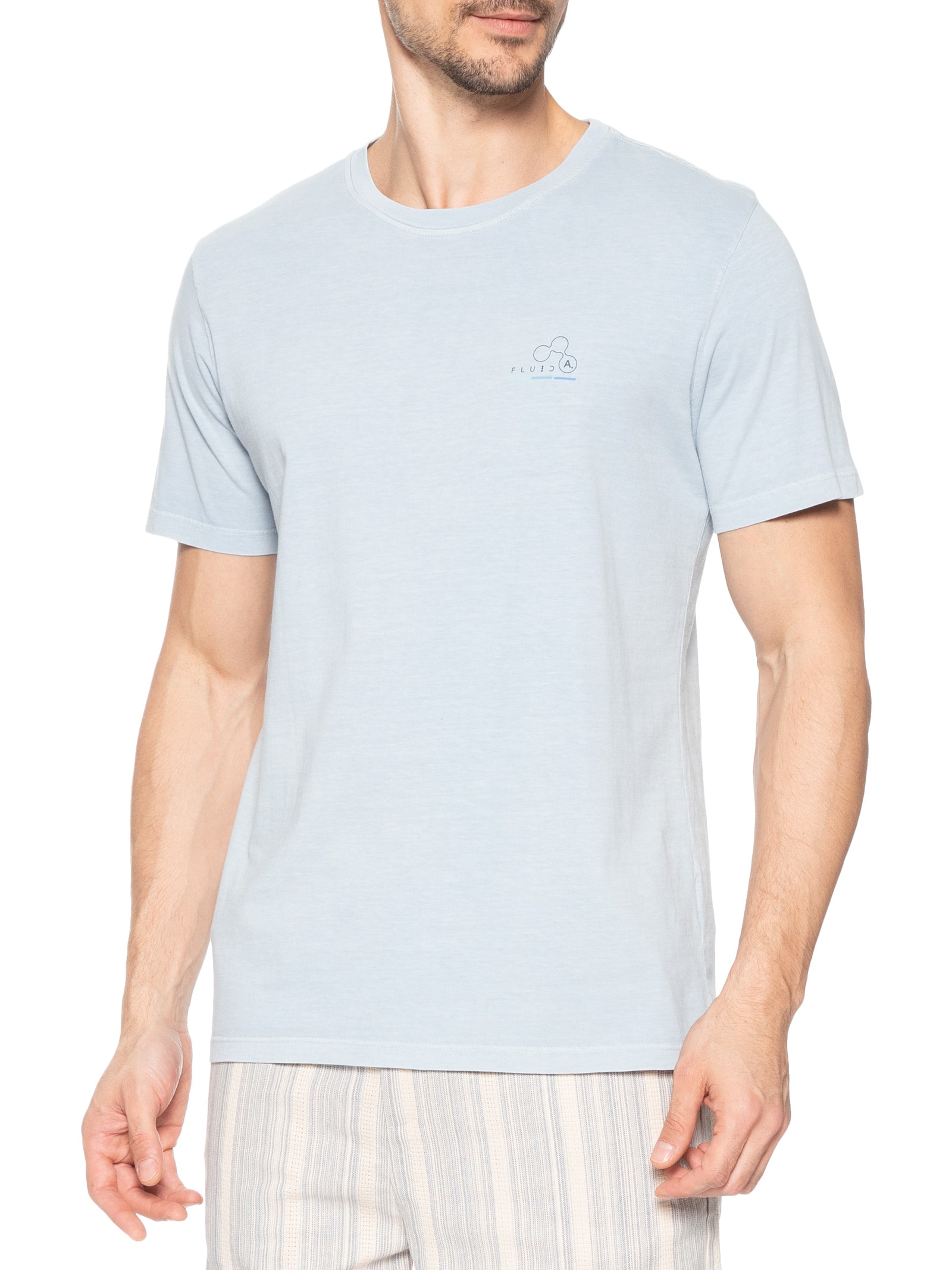Camiseta Masculina Stone Estampada Fluid Azul Austral