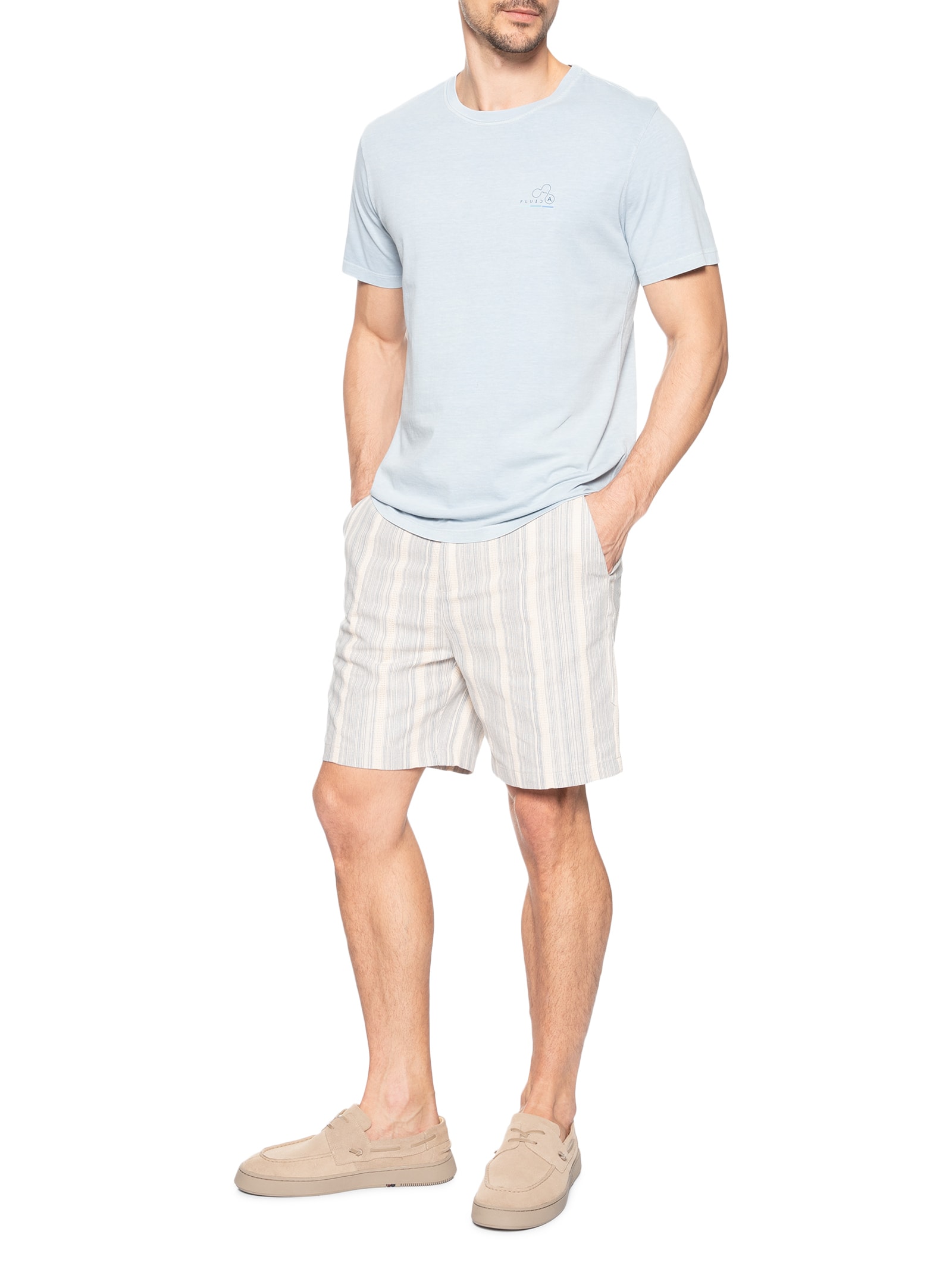 Camiseta Masculina Stone Estampada Fluid Azul Austral