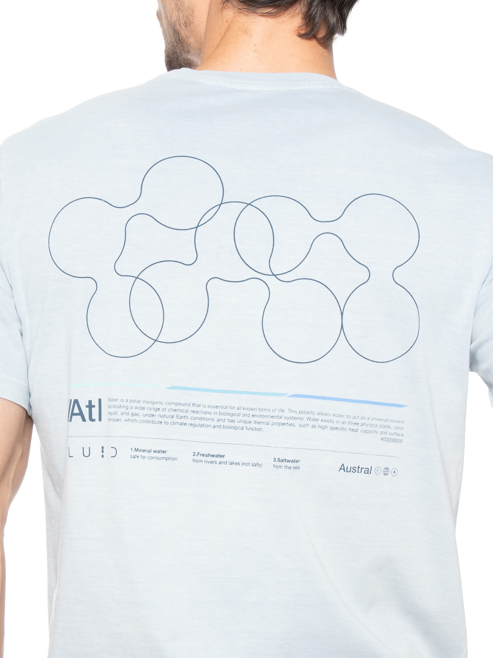 Camiseta Masculina Stone Estampada Fluid Azul Austral