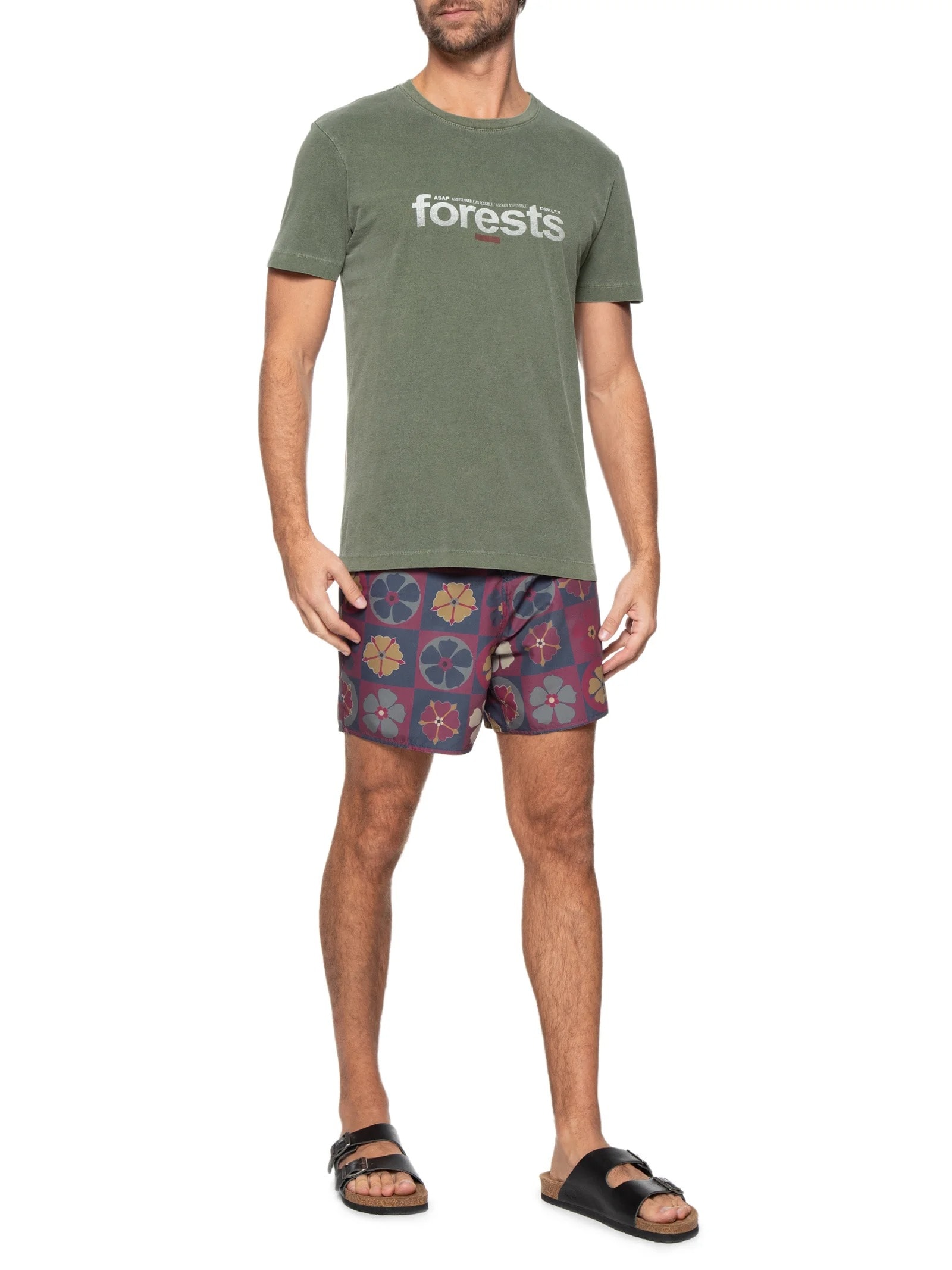 Camiseta Masculina Stone Forests Verde Osklen