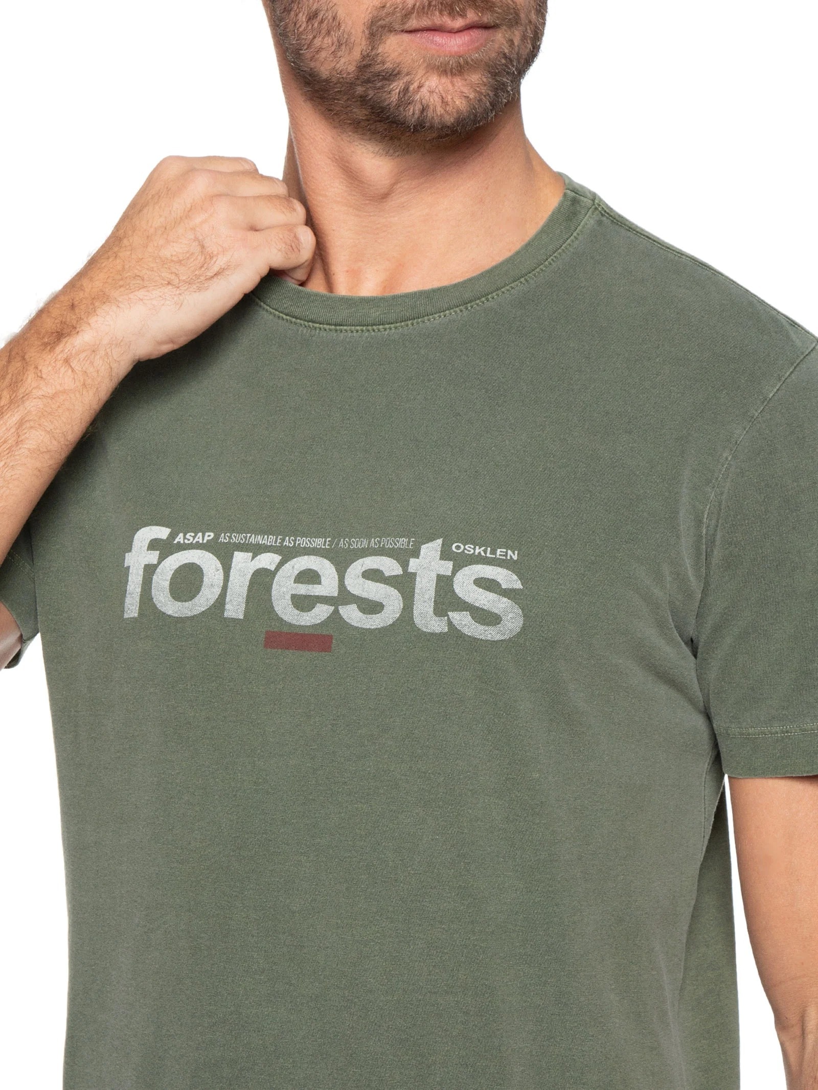 Camiseta Masculina Stone Forests Verde Osklen
