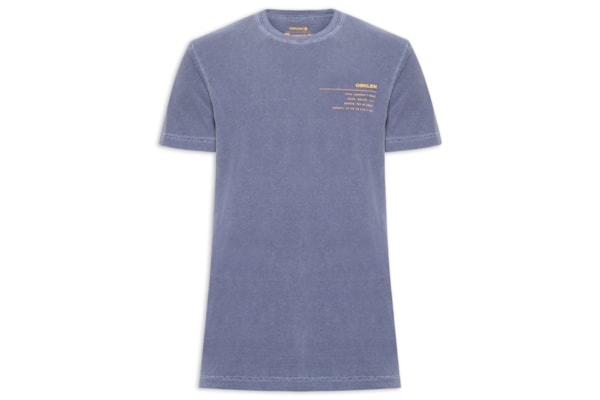 Camiseta Masculina Stone Info Label - Azul