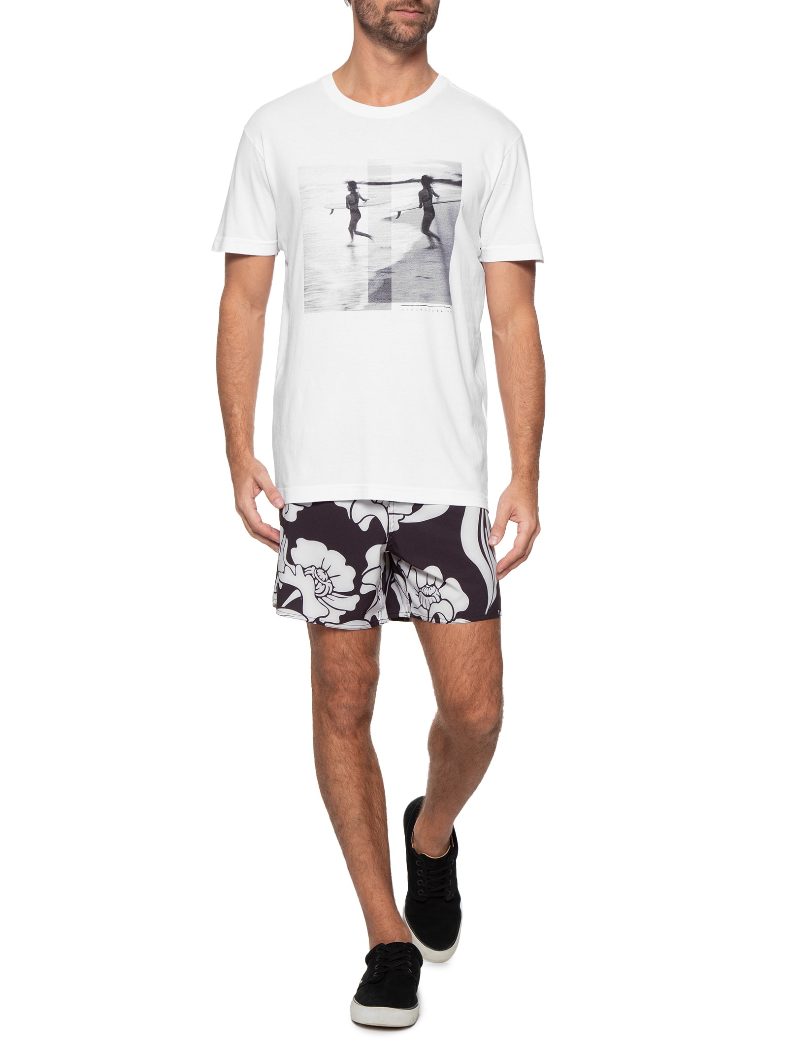 Camiseta Masculina Stone Longboard Branco Osklen