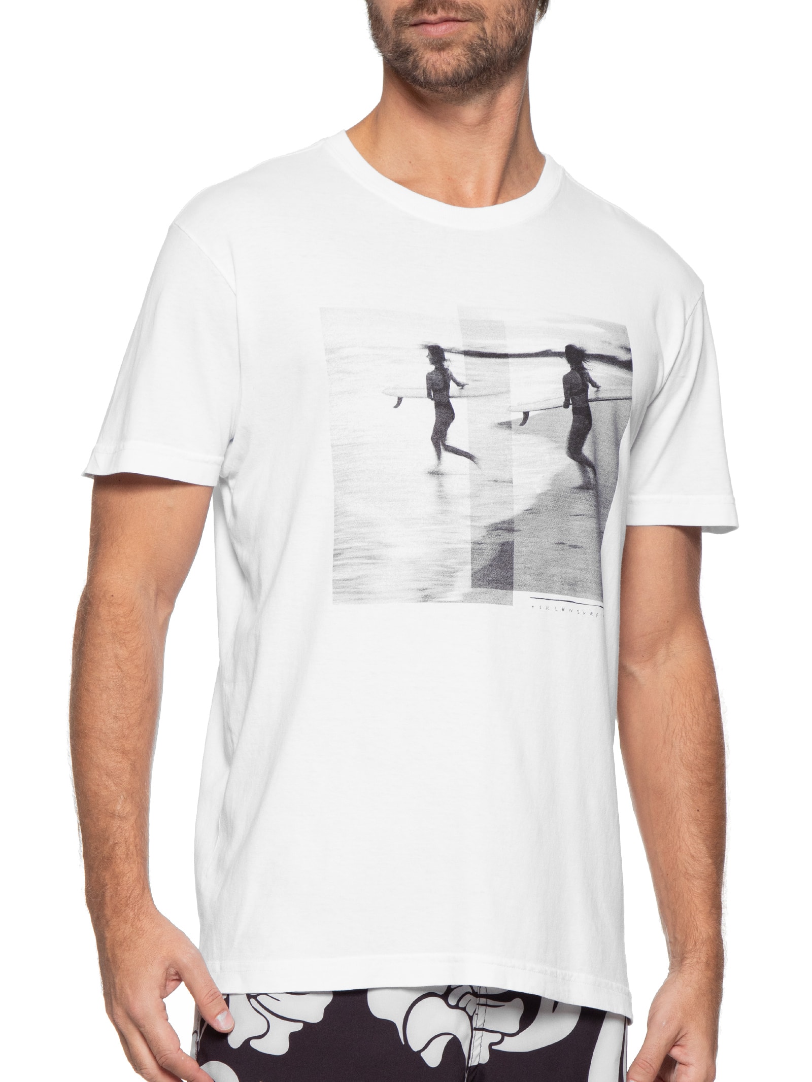 Camiseta Masculina Stone Longboard Branco Osklen