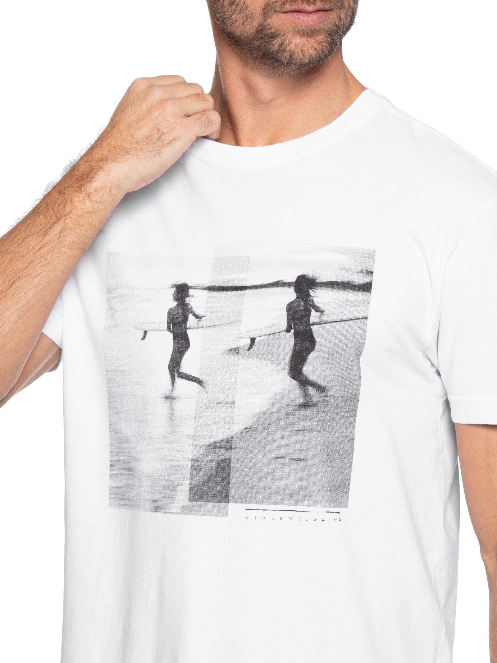 Camiseta Masculina Stone Longboard Branco Osklen