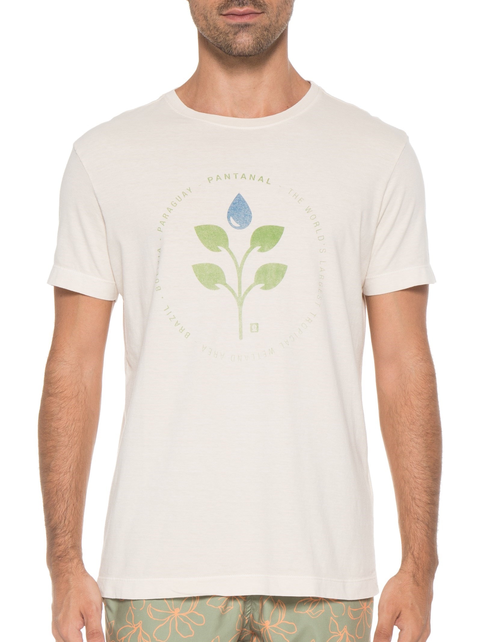 Camiseta Masculina Stone Pantanal Bege Osklen