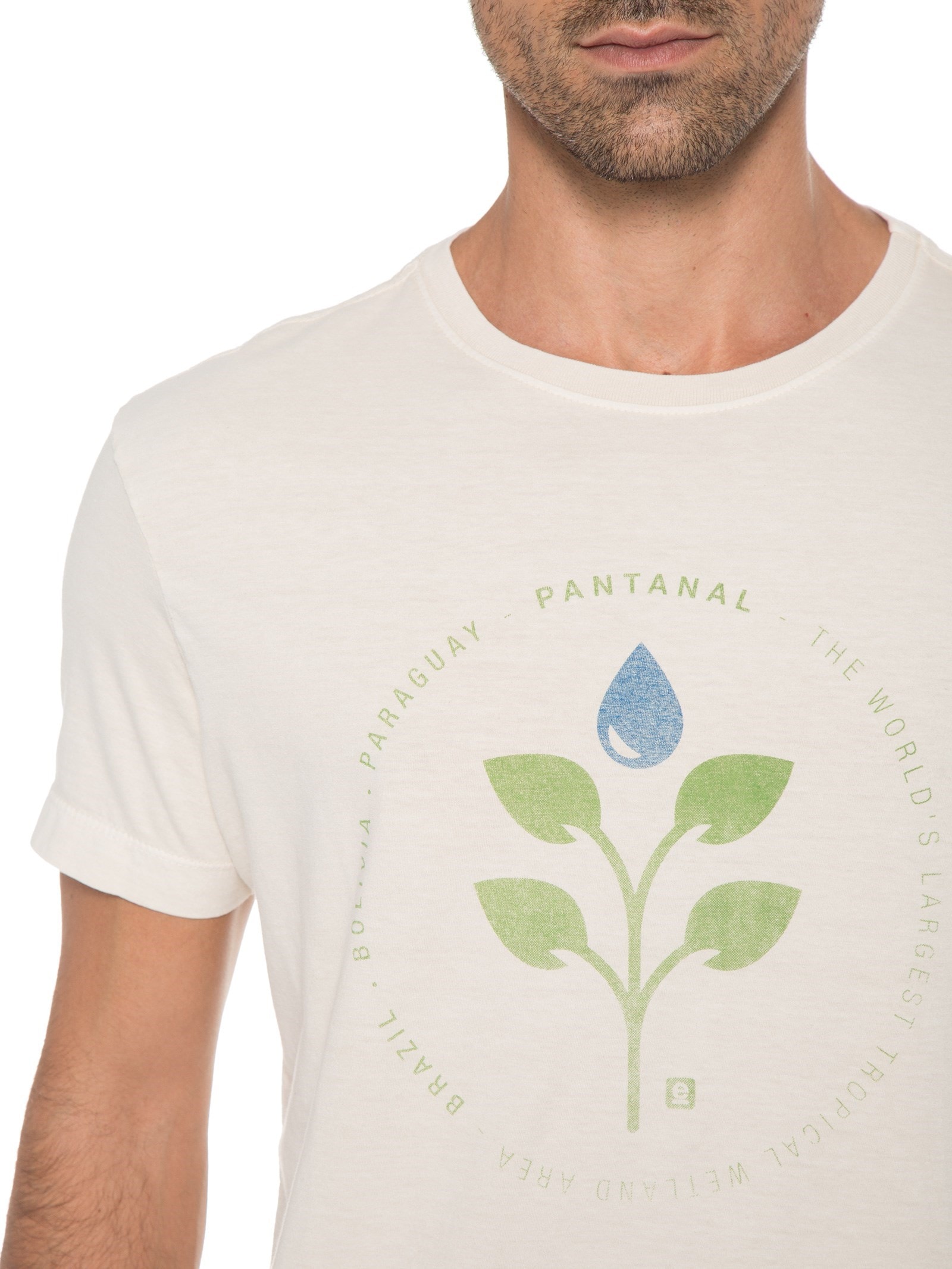Camiseta Masculina Stone Pantanal Bege Osklen