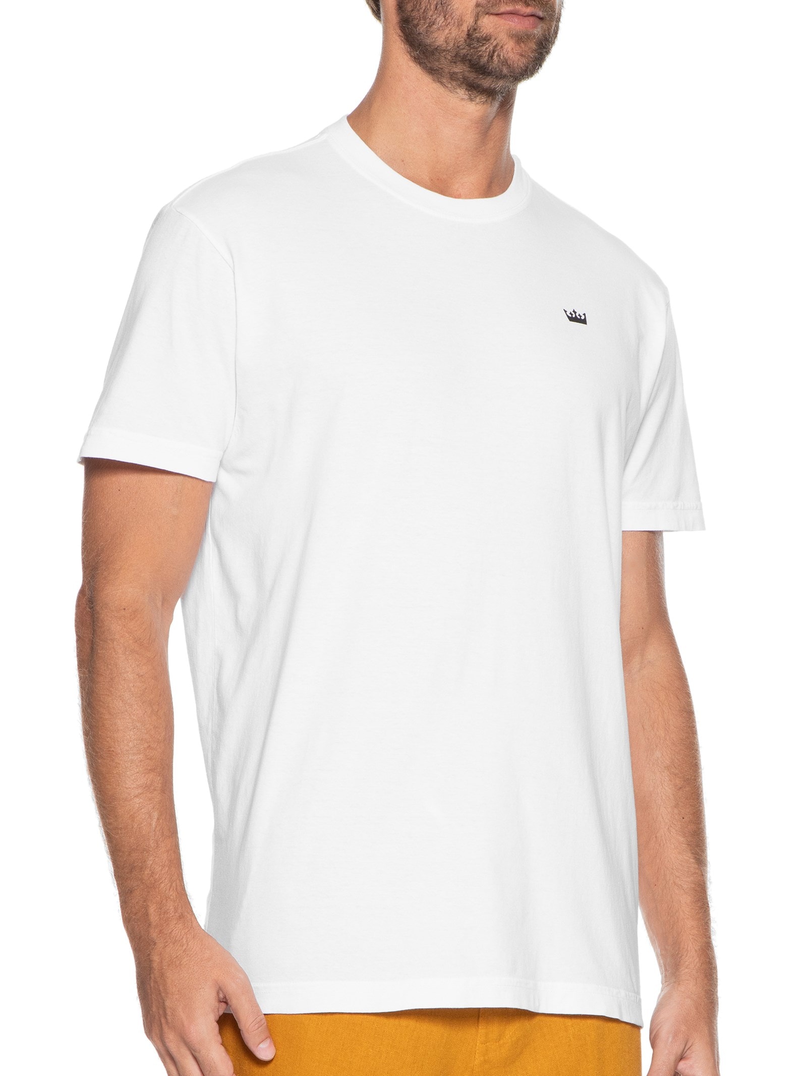 Camiseta Masculina Stone Patchwork Crown Branco Osklen