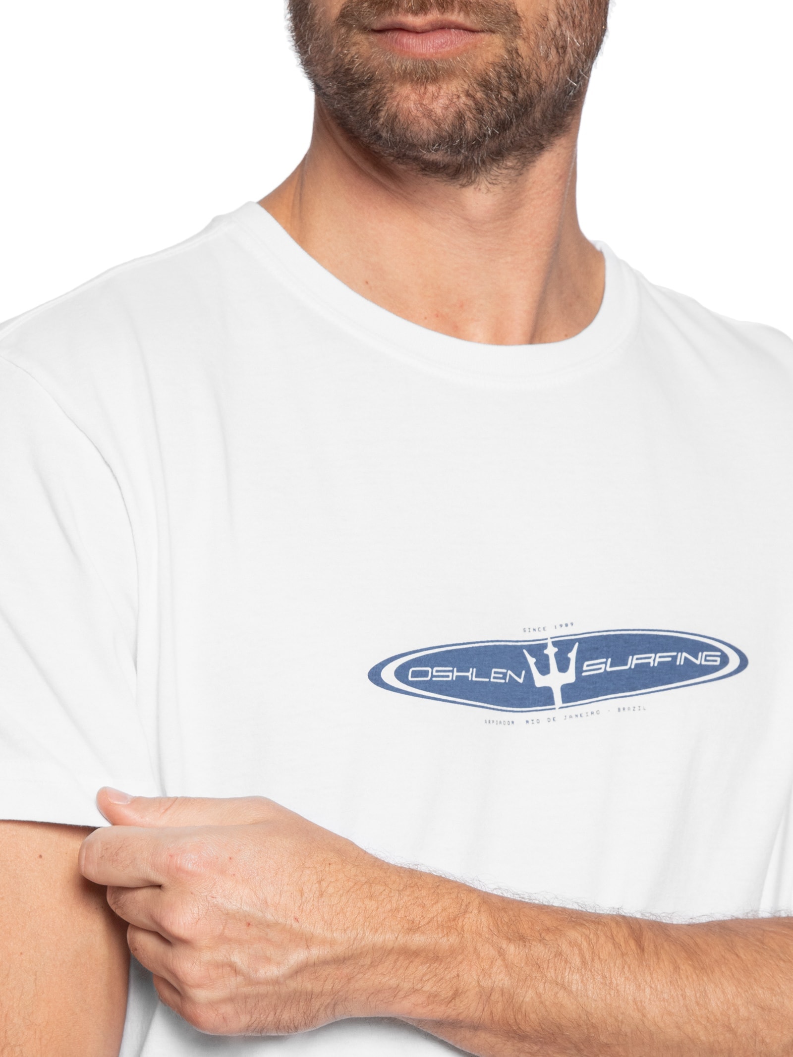 Camiseta Masculina Stone Realm Manga Curta Branco Osklen