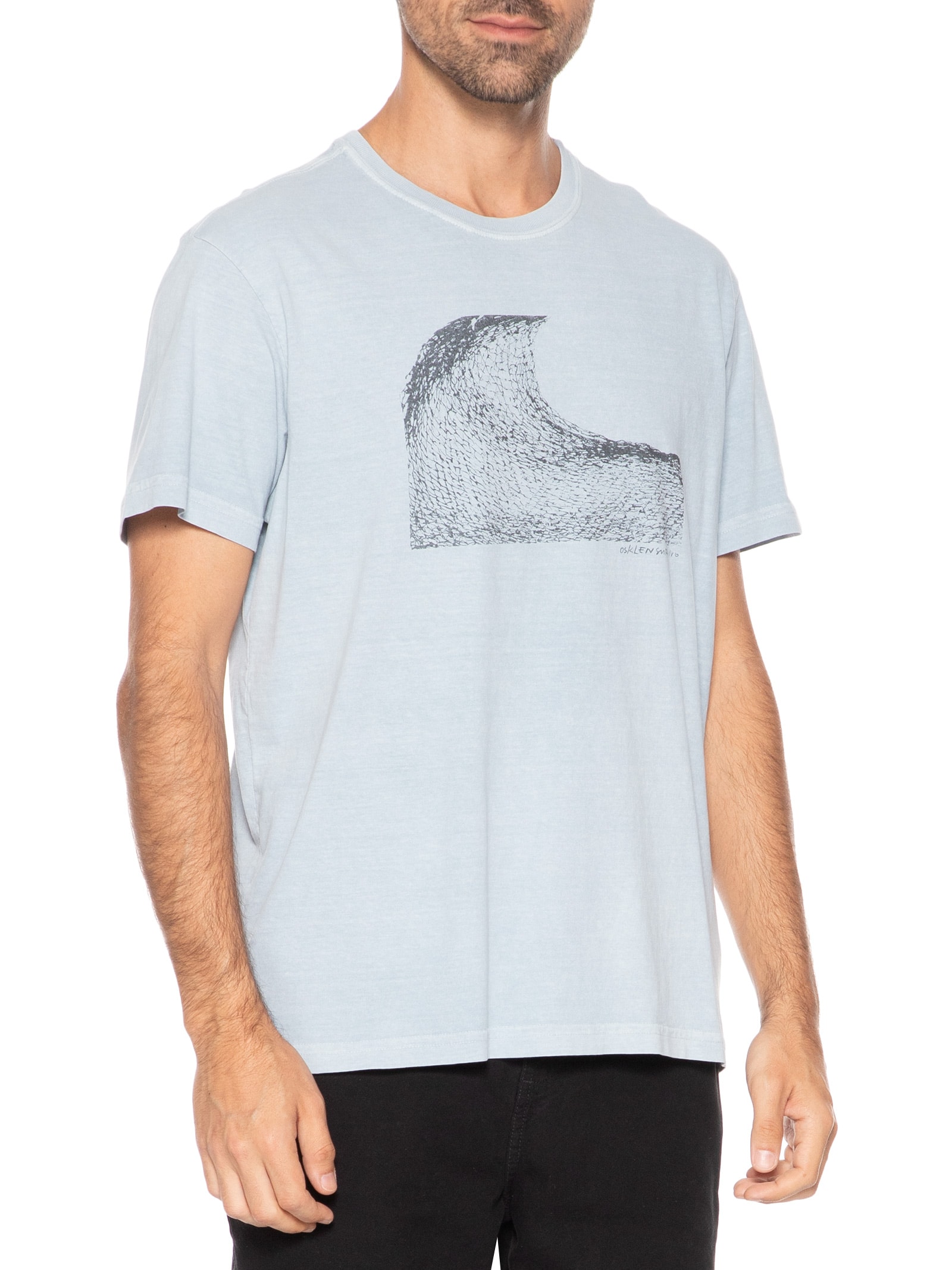 Camiseta Masculina Stone Rede Wave Azul Osklen