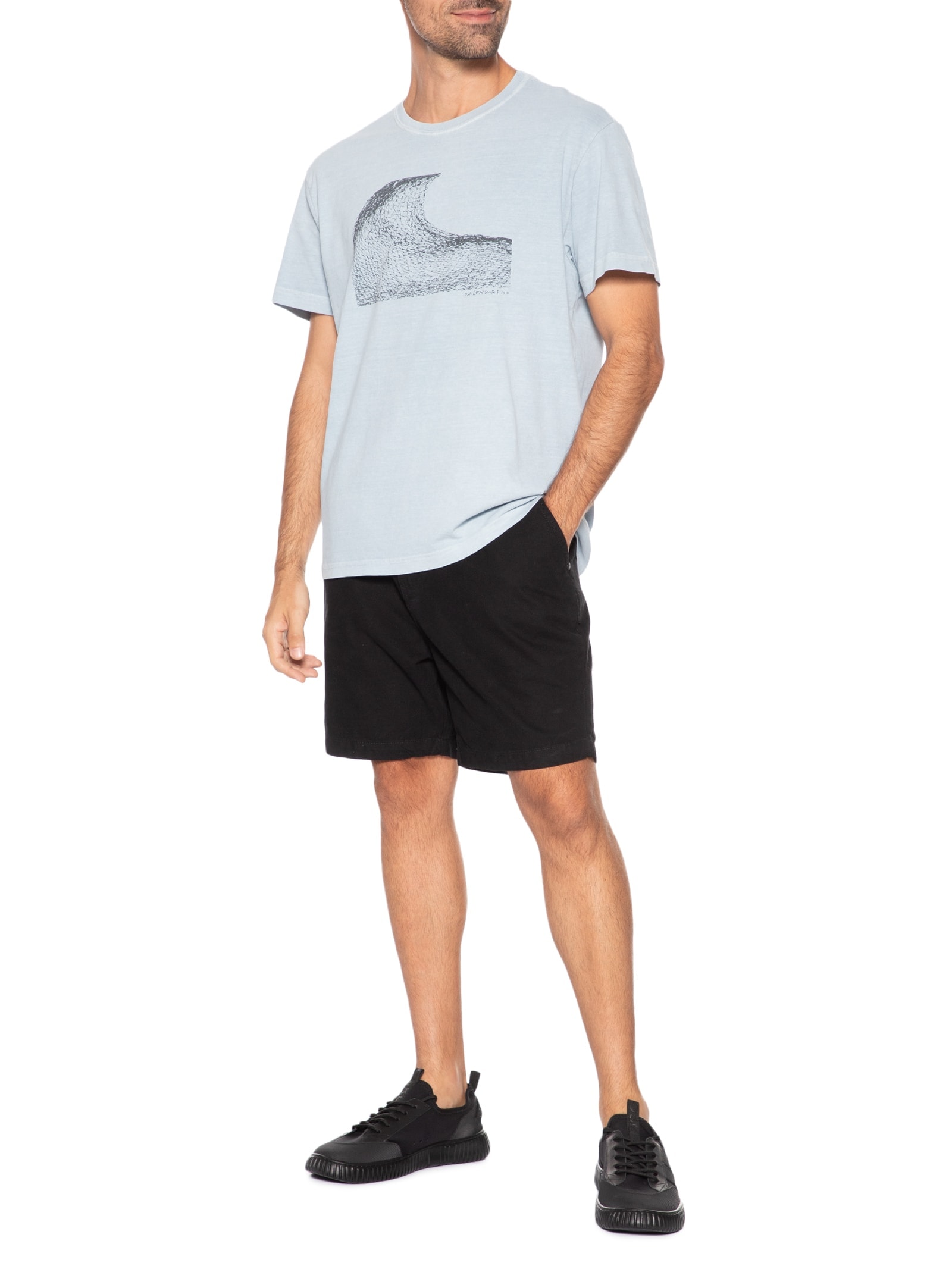 Camiseta Masculina Stone Rede Wave Azul Osklen