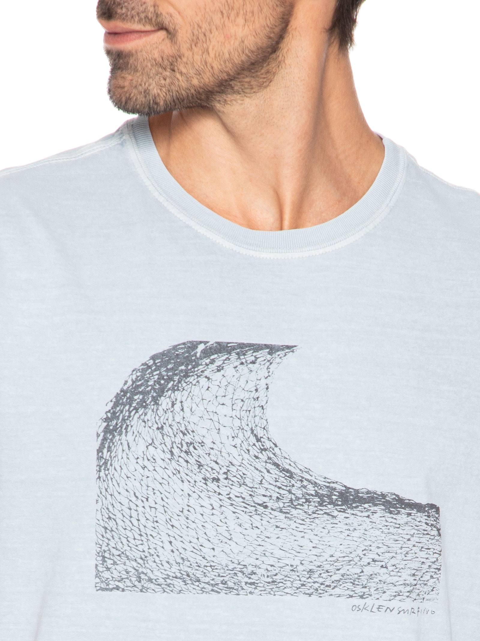 Camiseta Masculina Stone Rede Wave Azul Osklen