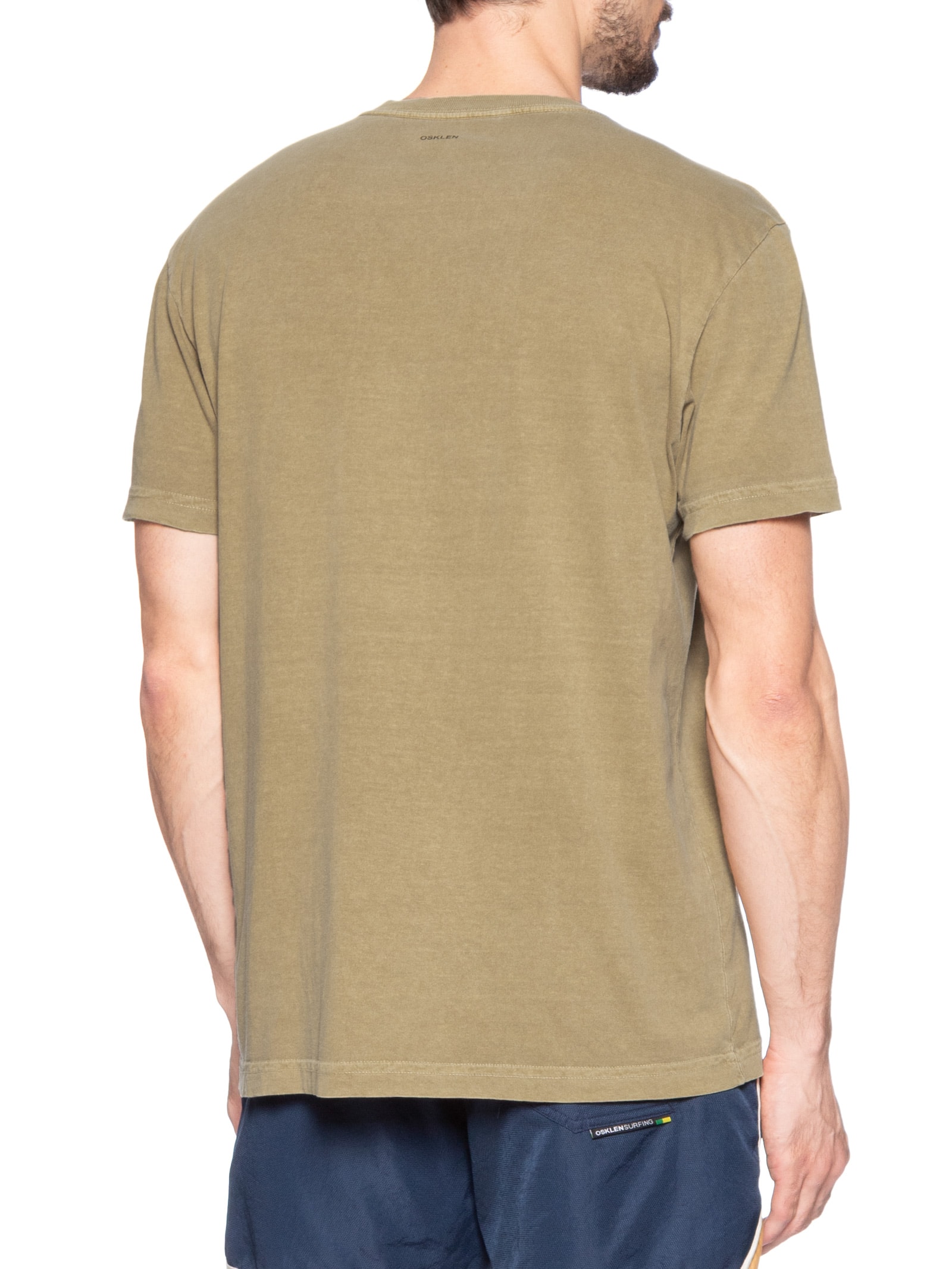 Camiseta Masculina Stone Rj Letter Manga Curta Bege Osklen