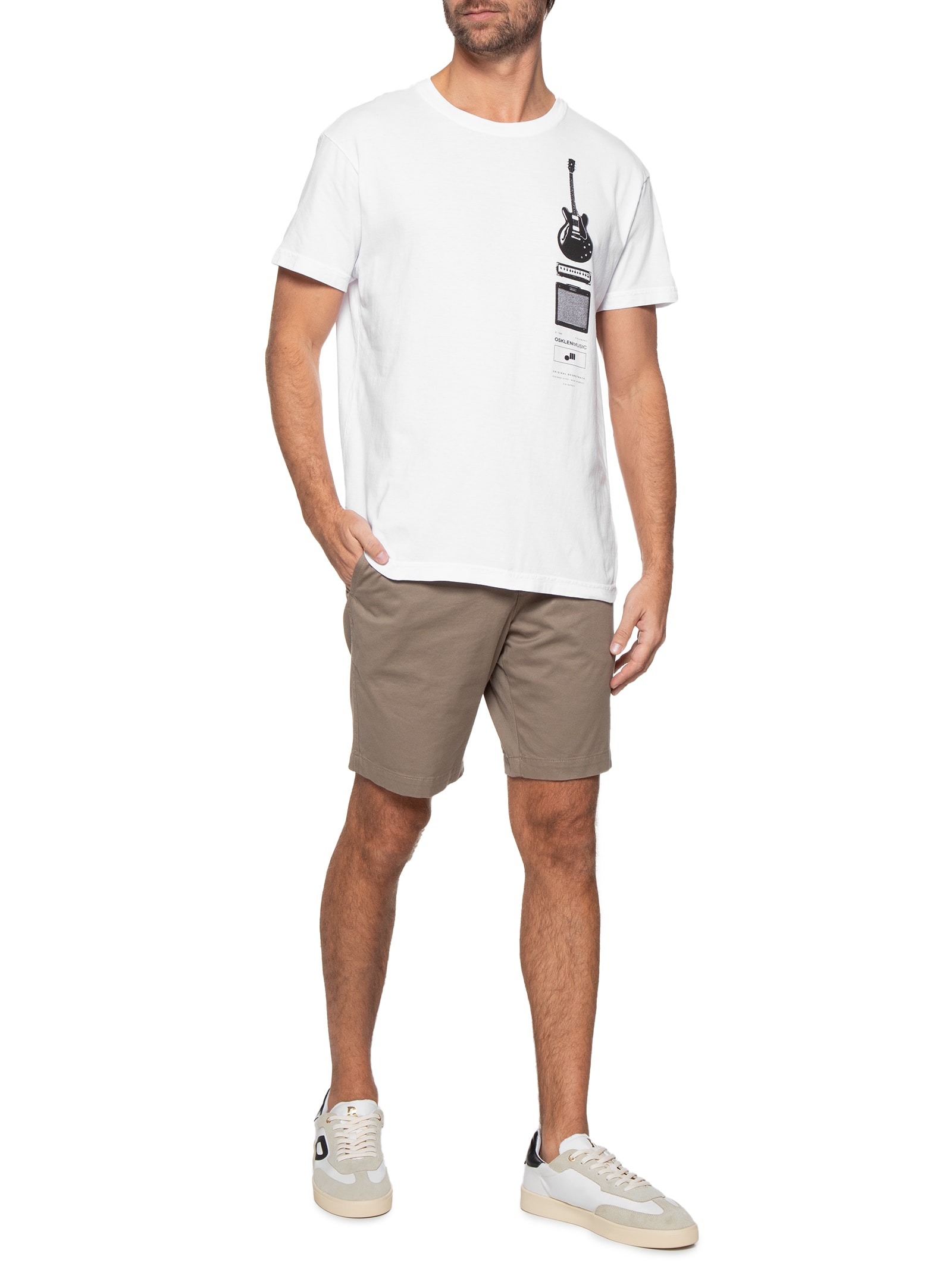 Camiseta Masculina Stone Rock Live Set Branco Osklen