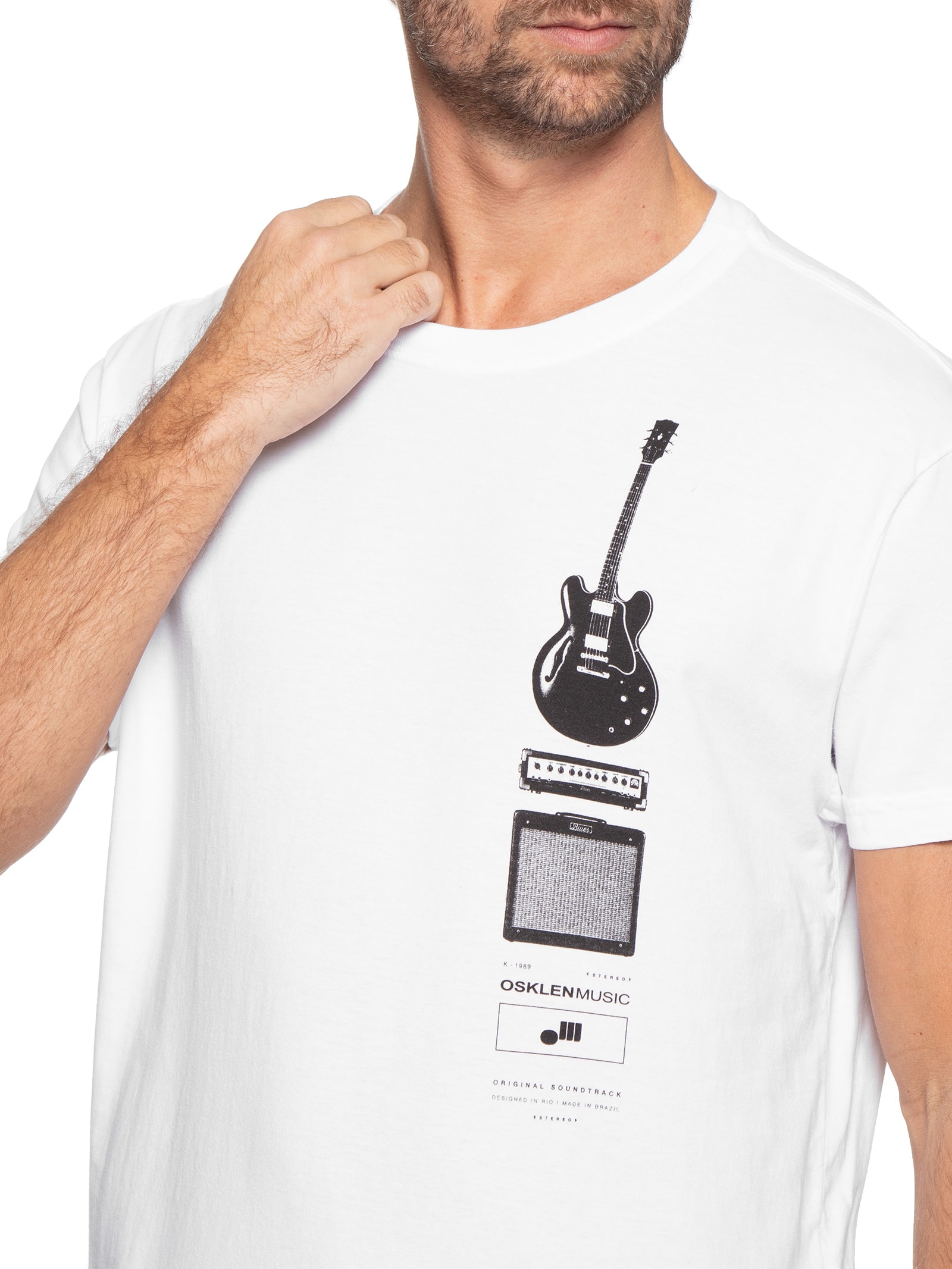 Camiseta Masculina Stone Rock Live Set Branco Osklen