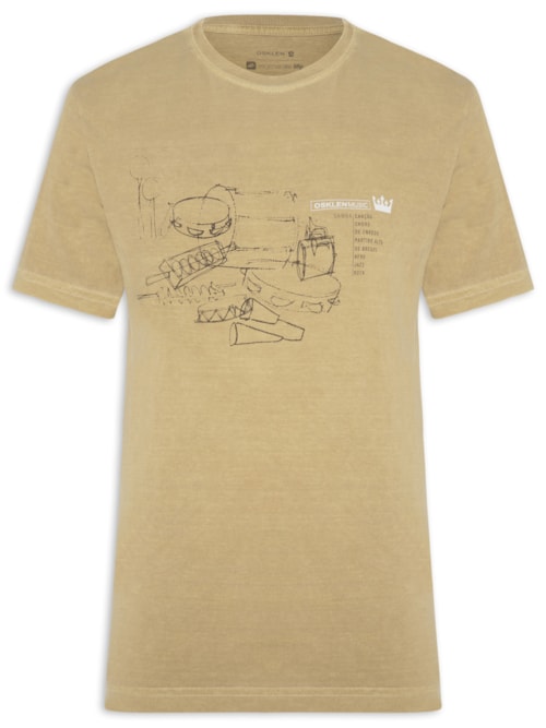 Camiseta Masculina Stone Samba Instruments – Bege