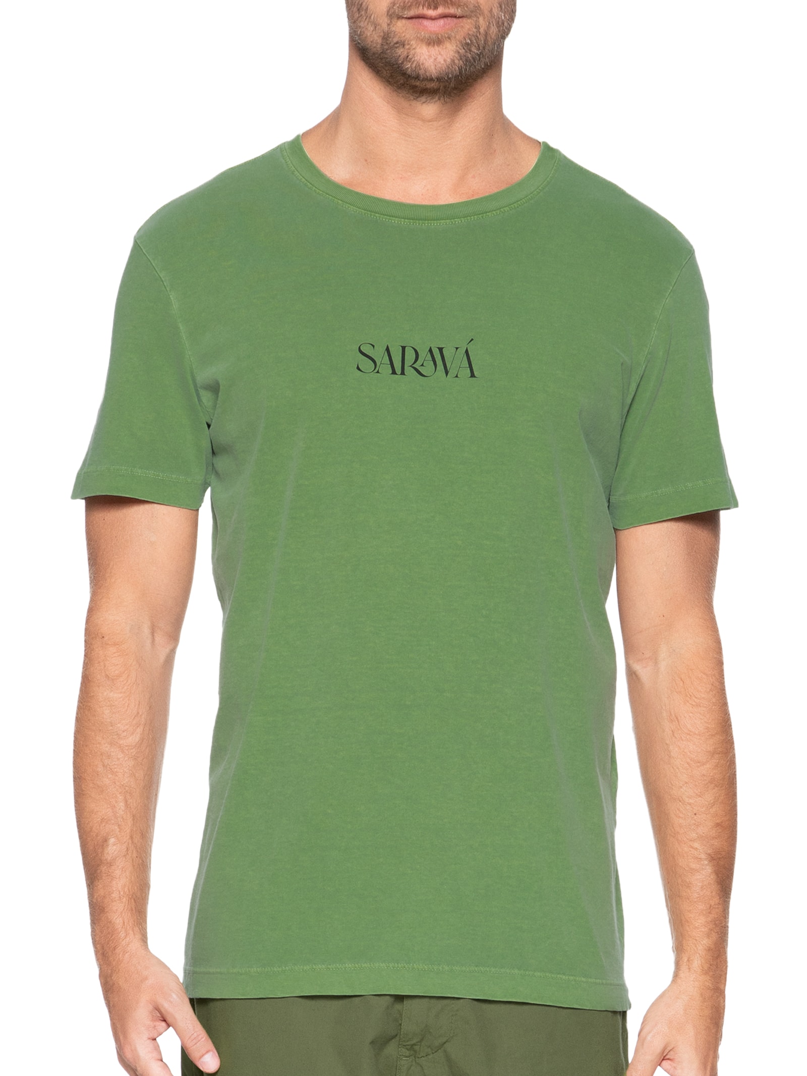 Camiseta Masculina Stone Sarava Manga Curta Verde Osklen