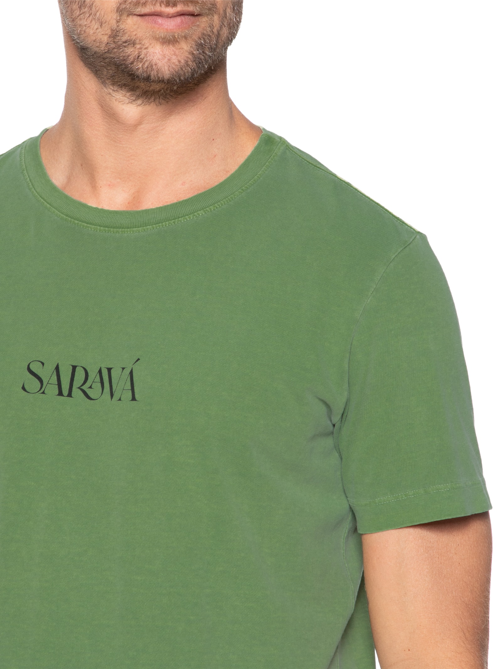 Camiseta Masculina Stone Sarava Manga Curta Verde Osklen