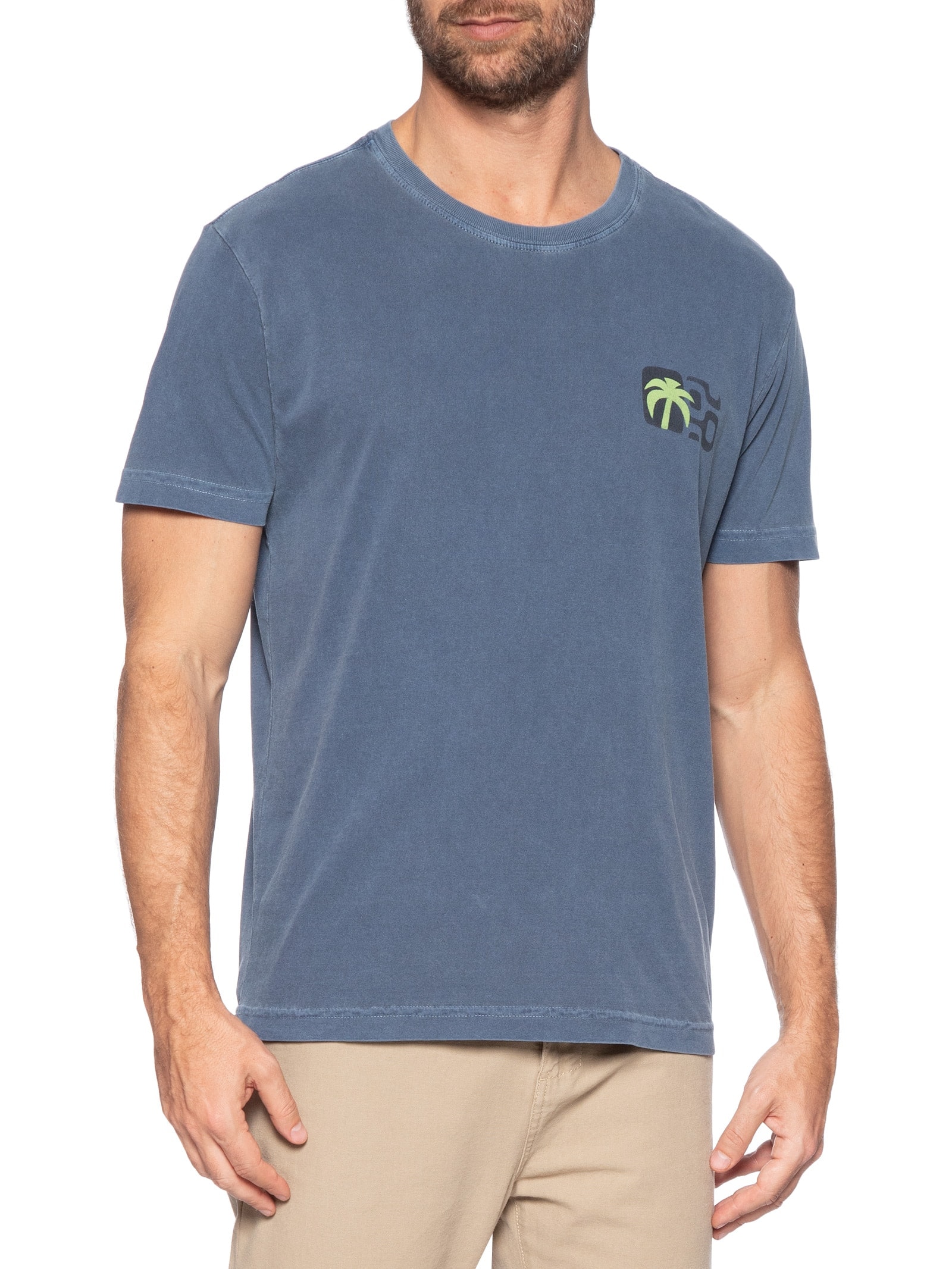 Camiseta Masculina Stone Seaside View Azul Osklen