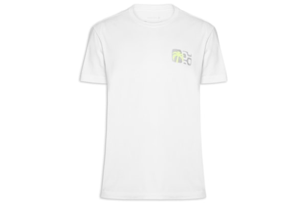 ?Camiseta Masculina Stone Seaside View Manga Curta - Branco