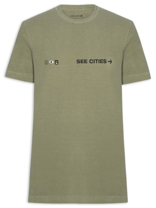 Camiseta Masculina Stone See Cities As Ecosystems – Bege