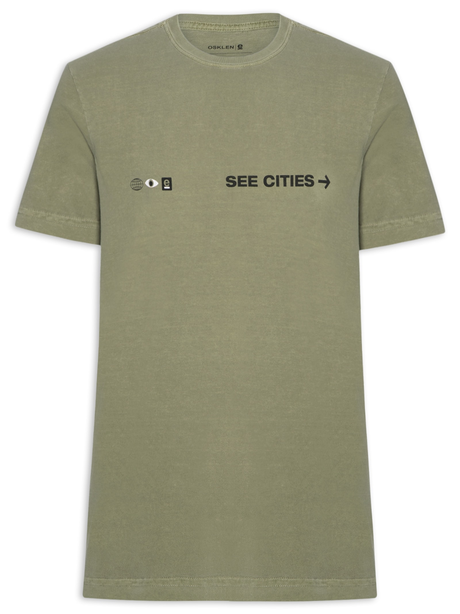 Camiseta Masculina Stone See Cities As Ecosystems Bege Osklen