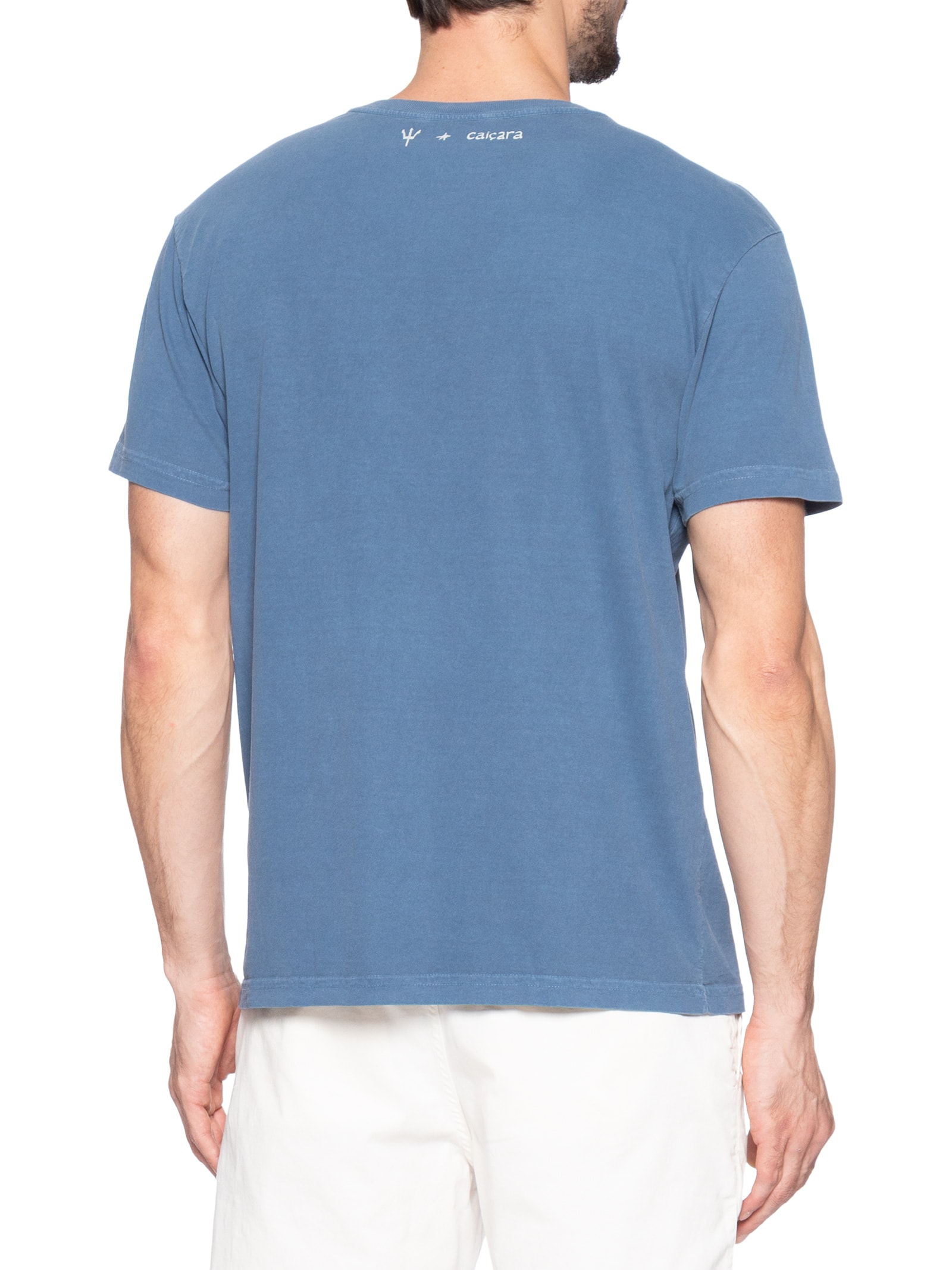 Camiseta Masculina Stone Souvenir Caiçara Ig Manga Curta Azul Osklen