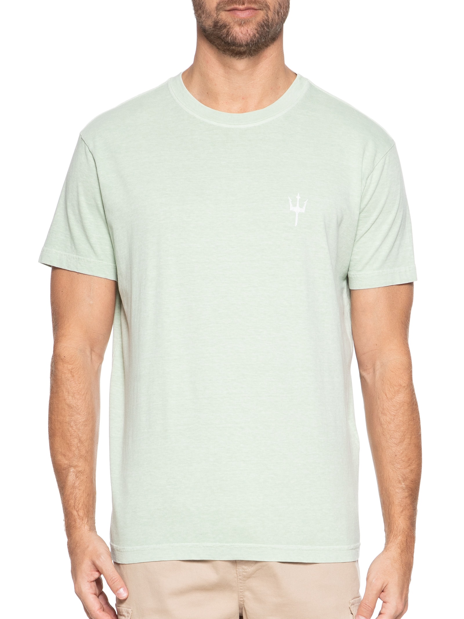 Camiseta Masculina Stone Stamp Manga Curta Verde Osklen