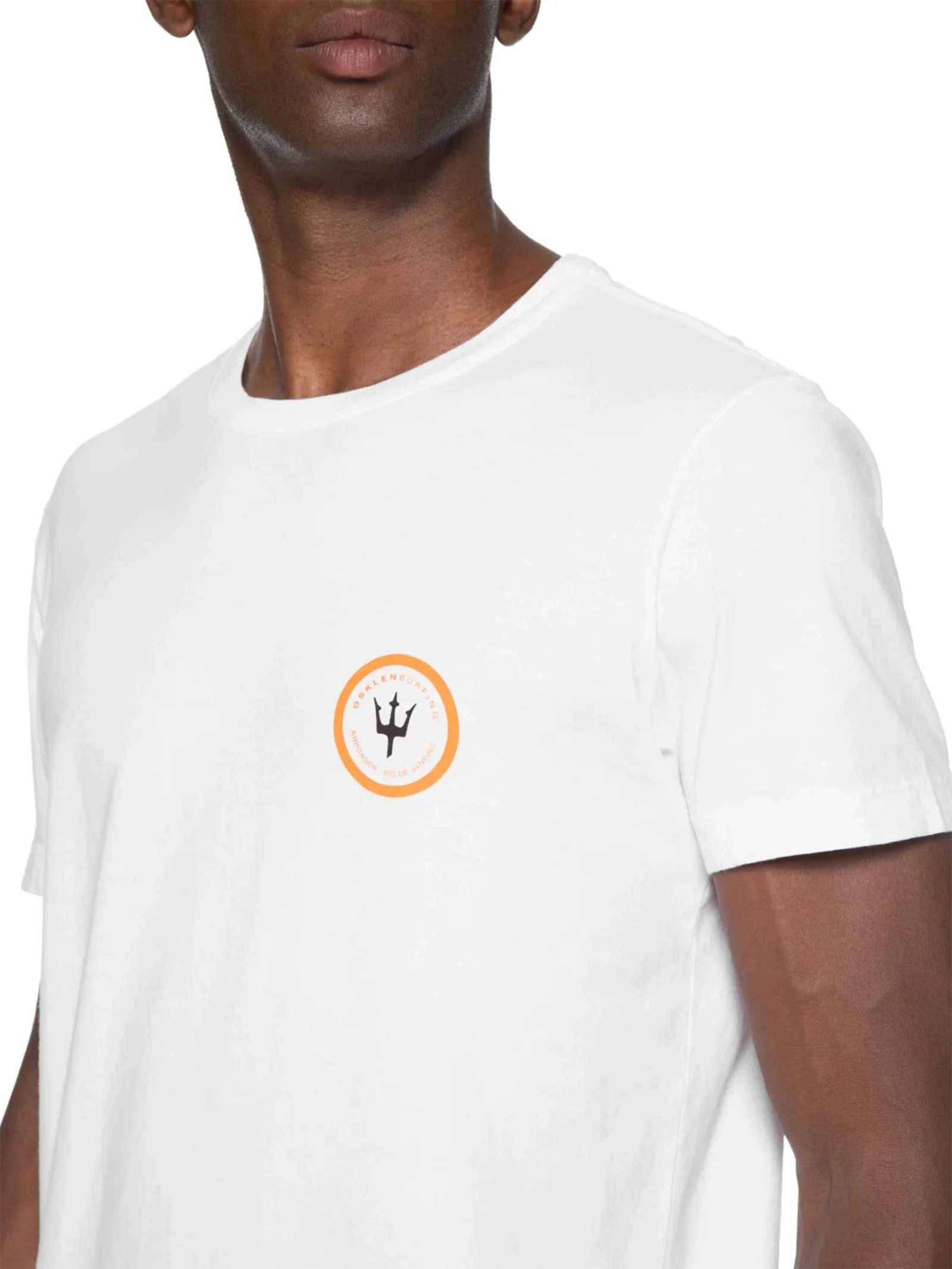 Camiseta Masculina Stone Surf Patch Branco Osklen