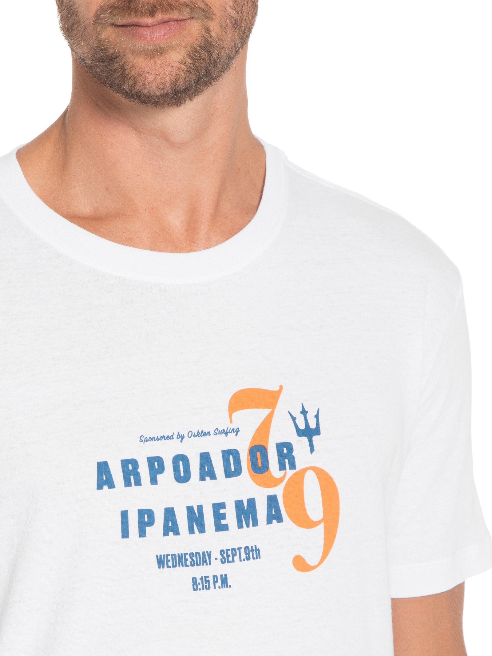 Camiseta Masculina Stone Surf Poster Branco Osklen