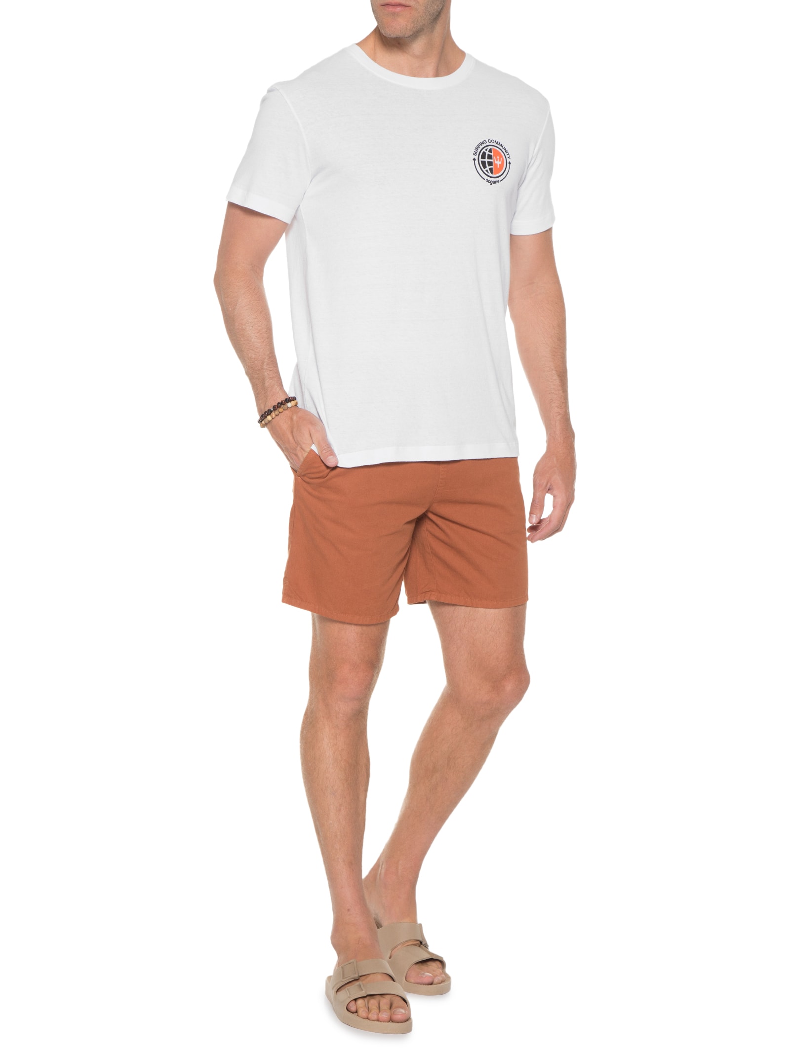 Camiseta Masculina Stone Surfing Community Branco Osklen