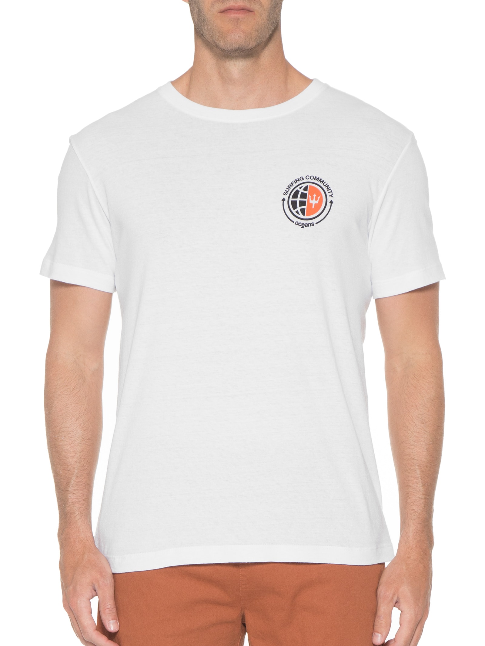 Camiseta Masculina Stone Surfing Community Branco Osklen