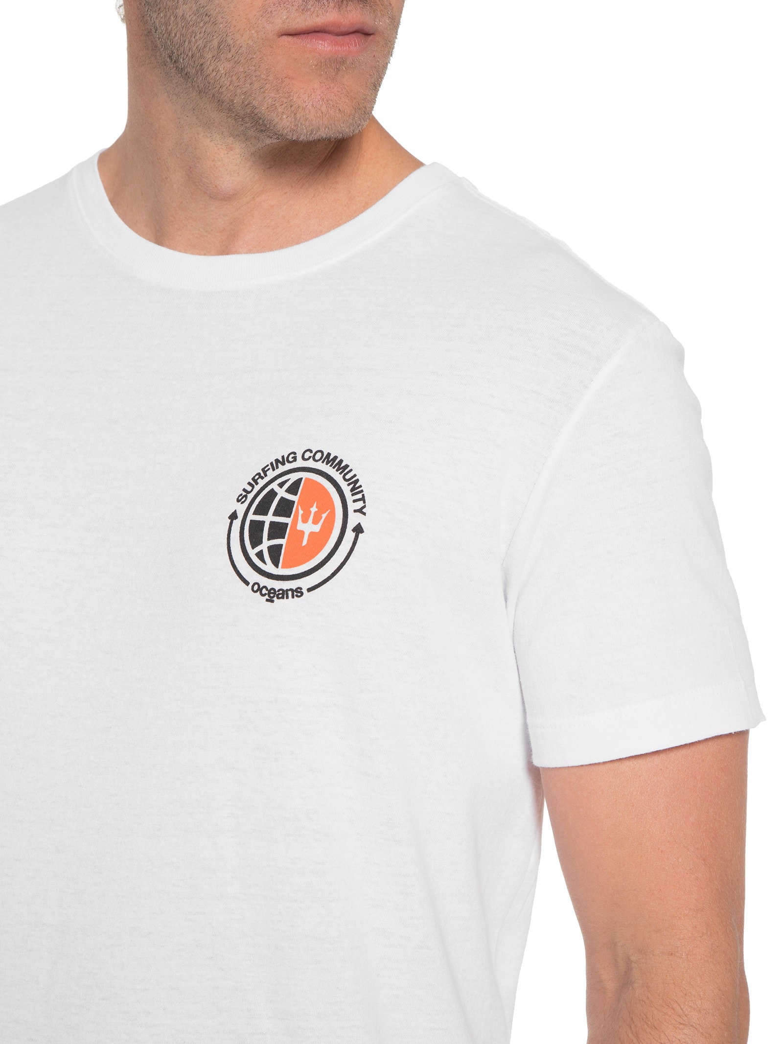 Camiseta Masculina Stone Surfing Community Branco Osklen