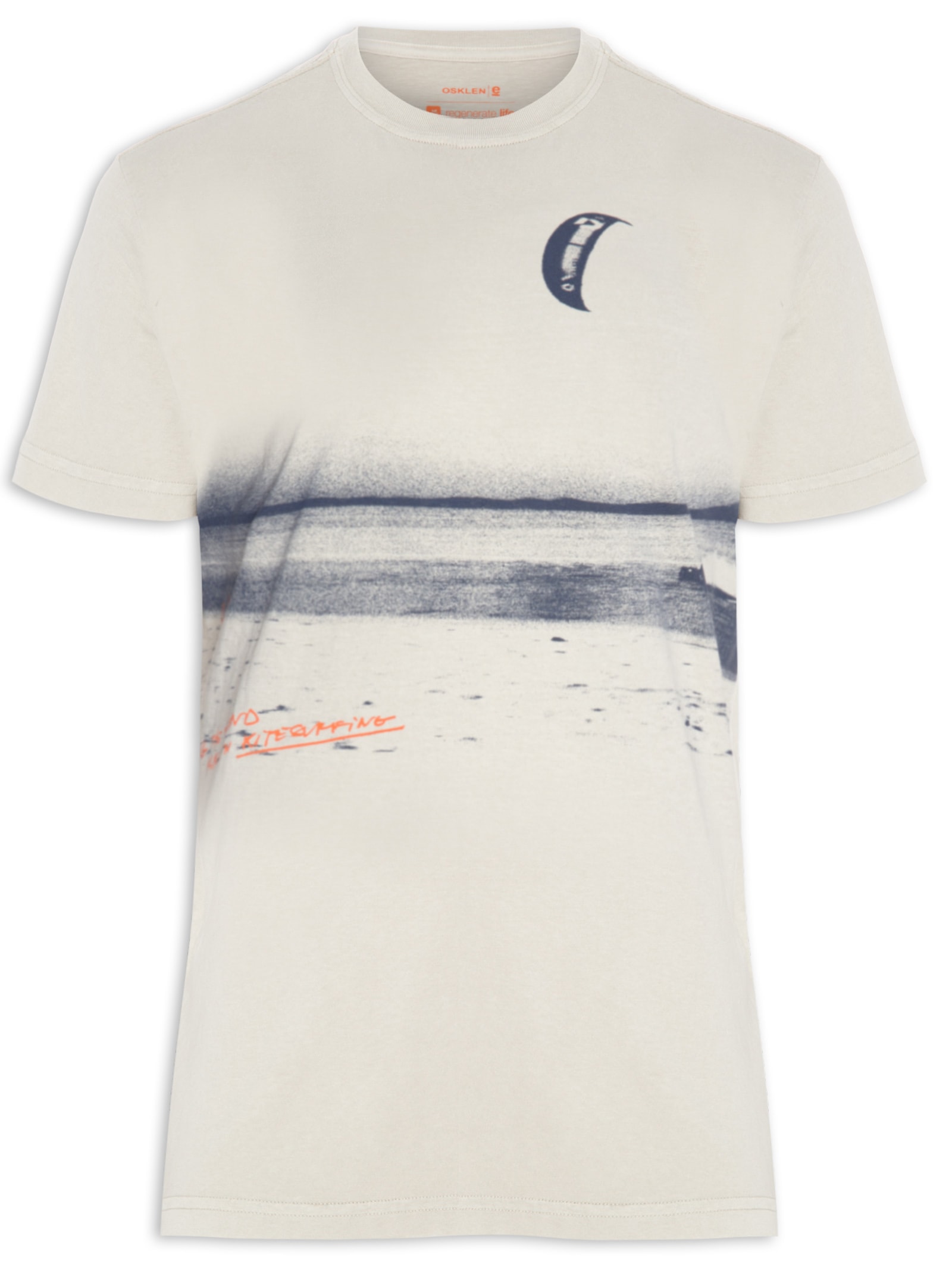 Camiseta Masculina Stone Surfing The Wind Bege Osklen