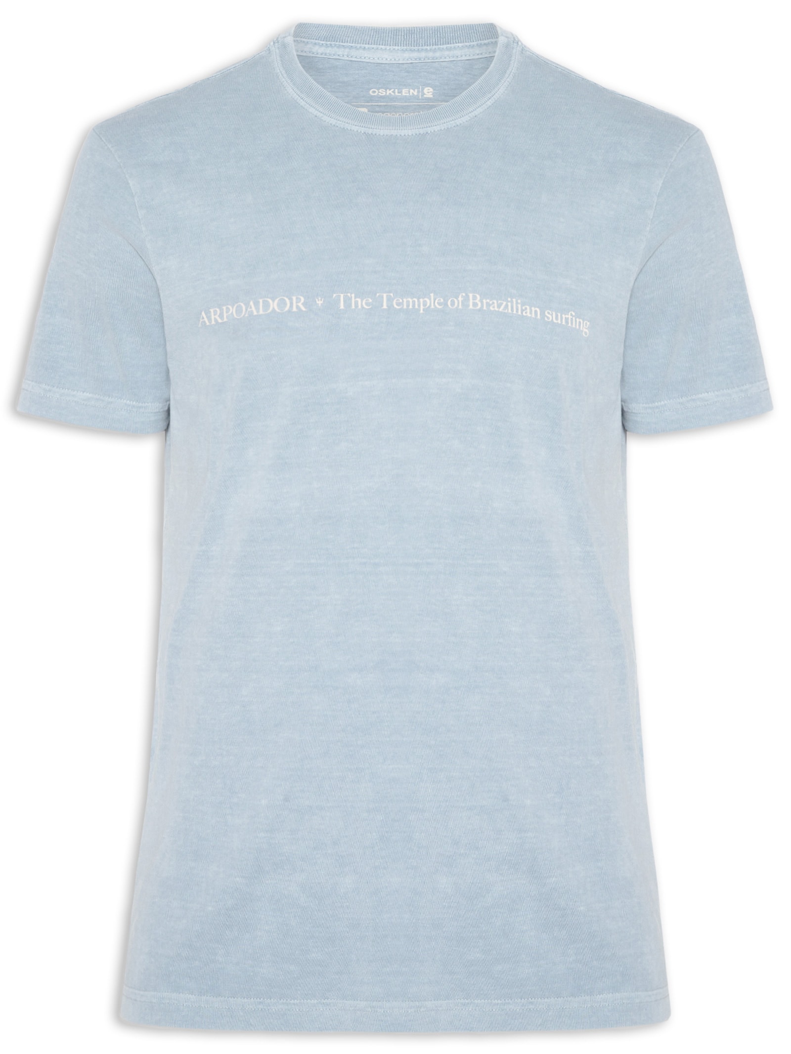 Camiseta Masculina Stone The Temple Manga Curta Azul Osklen