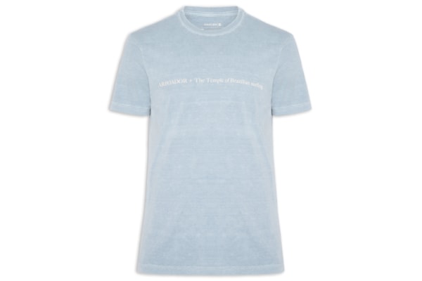 Camiseta Masculina Stone The Temple Manga Curta - Azul