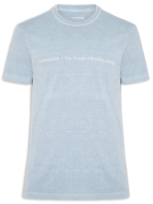 Camiseta Masculina Stone The Temple Manga Curta – Azul