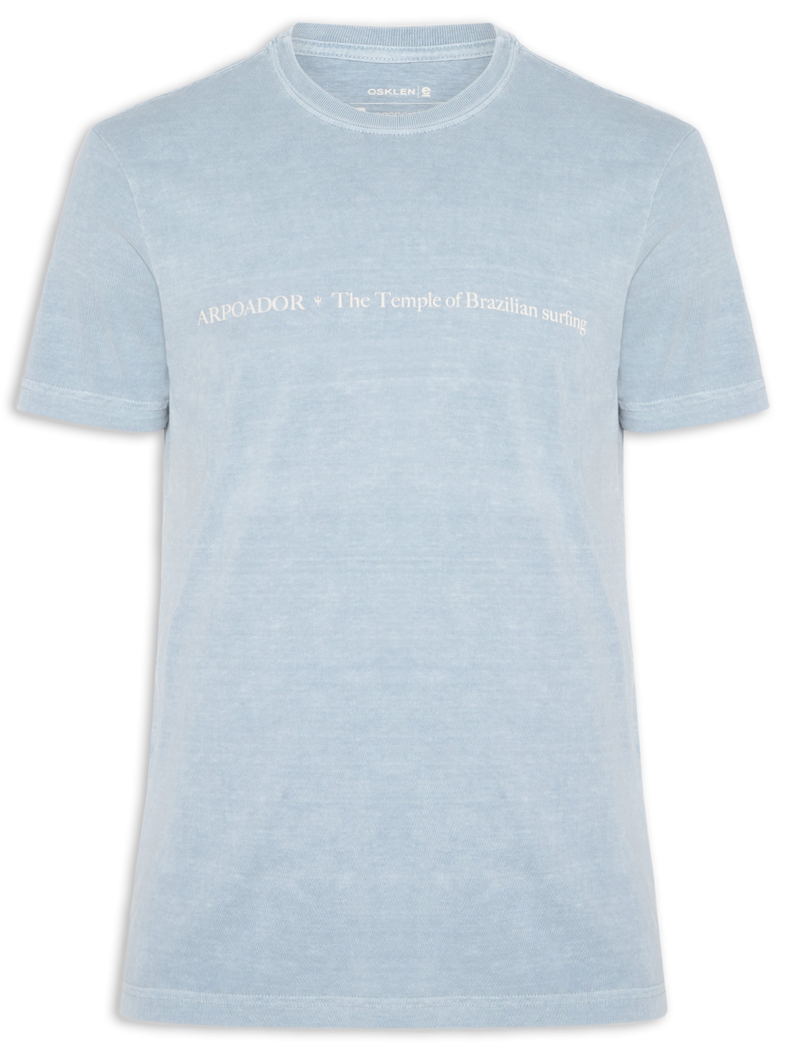 Camiseta Masculina Stone The Temple Manga Curta Azul Osklen