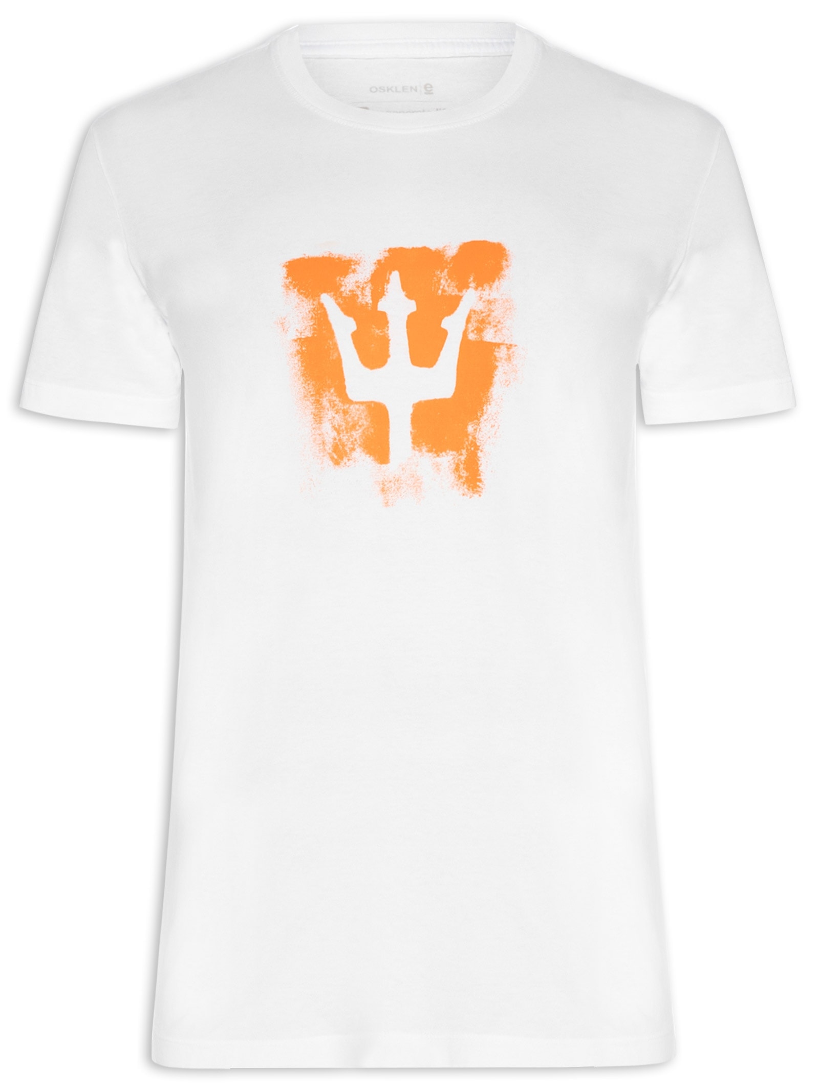 Camiseta Masculina Stone Tridente Brush Branco Osklen