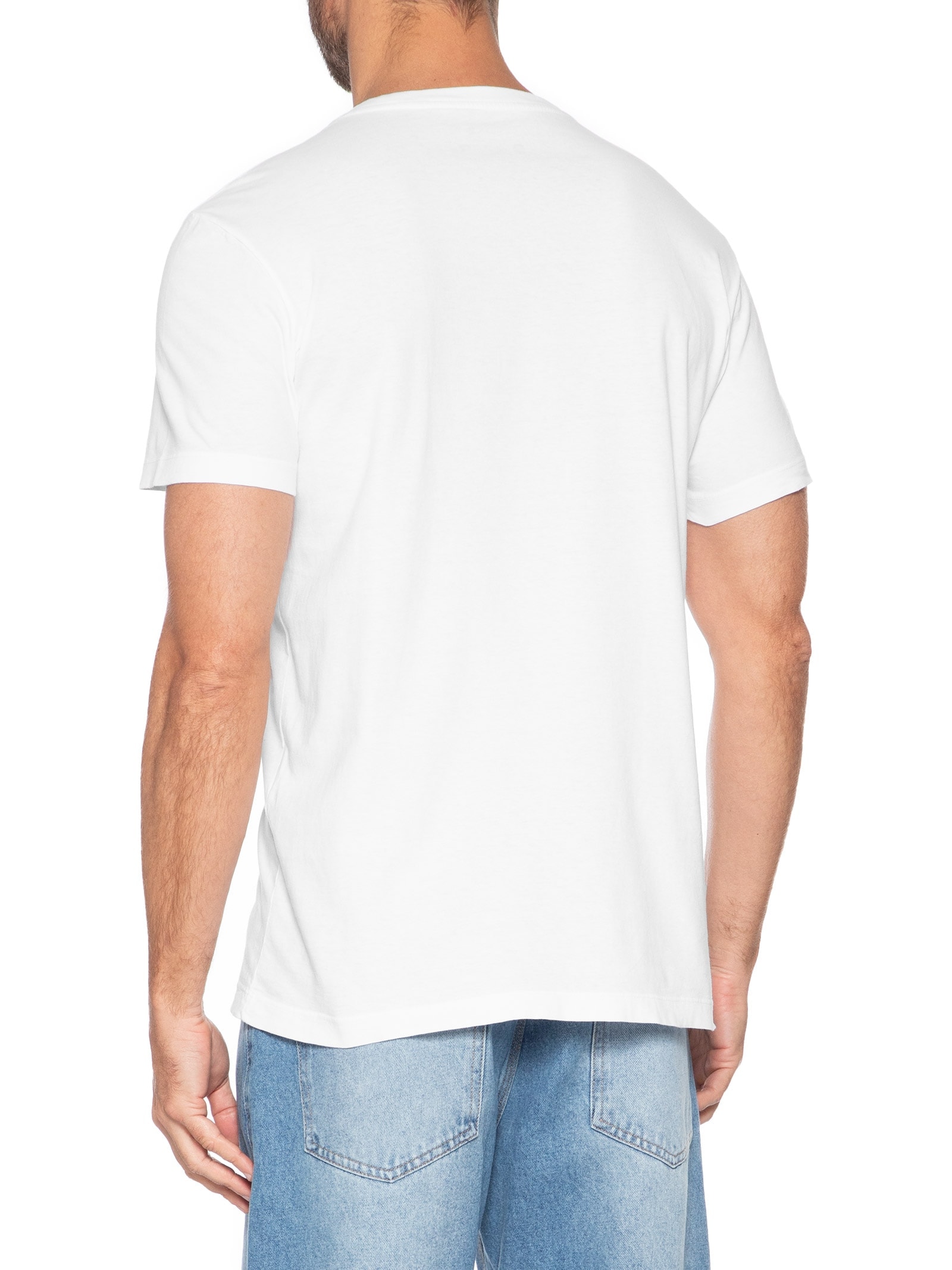 Camiseta Masculina Stone Tridente Brush - Branco - Osklen