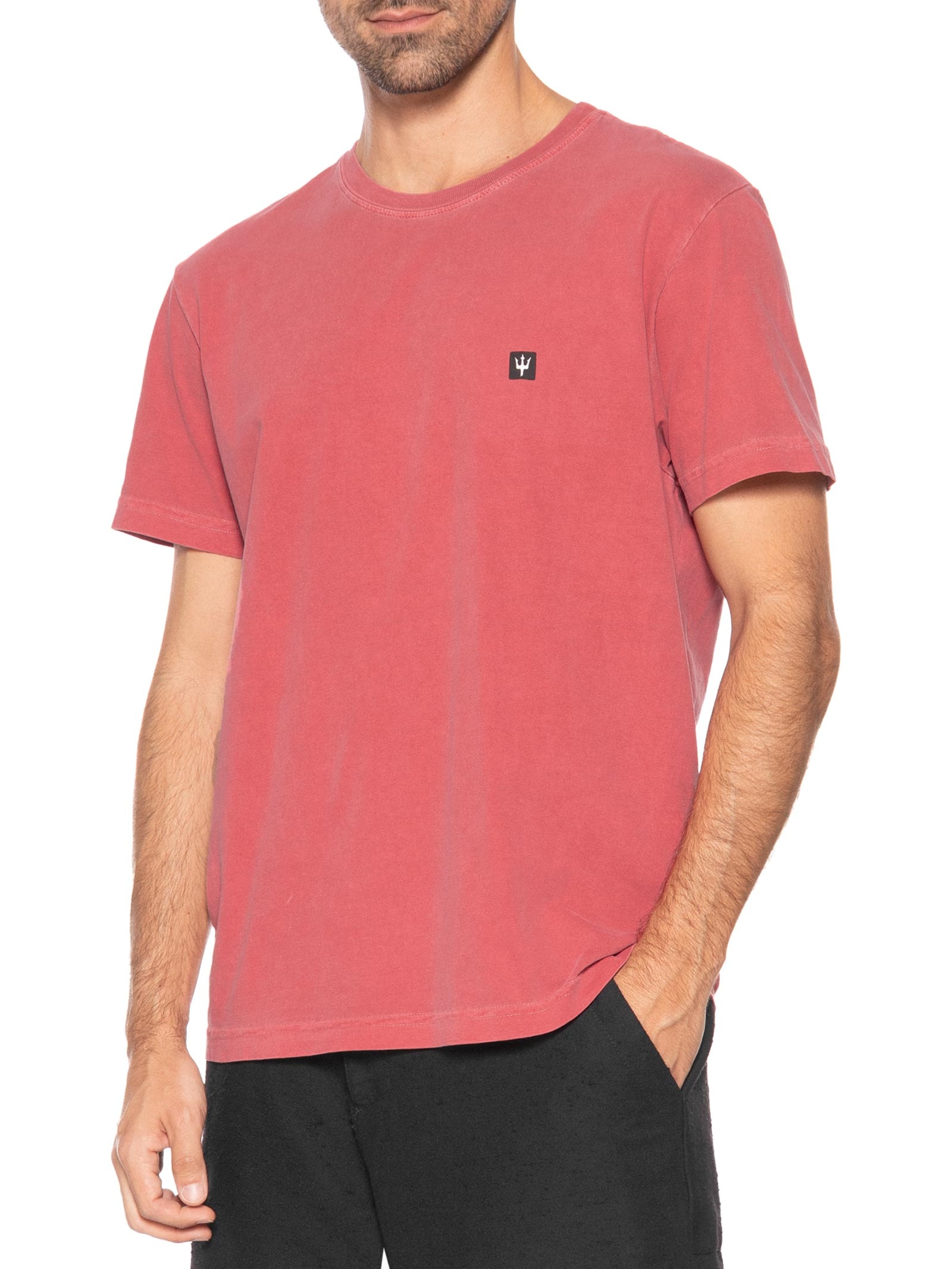 Camiseta Masculina Stone Tridente Mini Vermelho Osklen