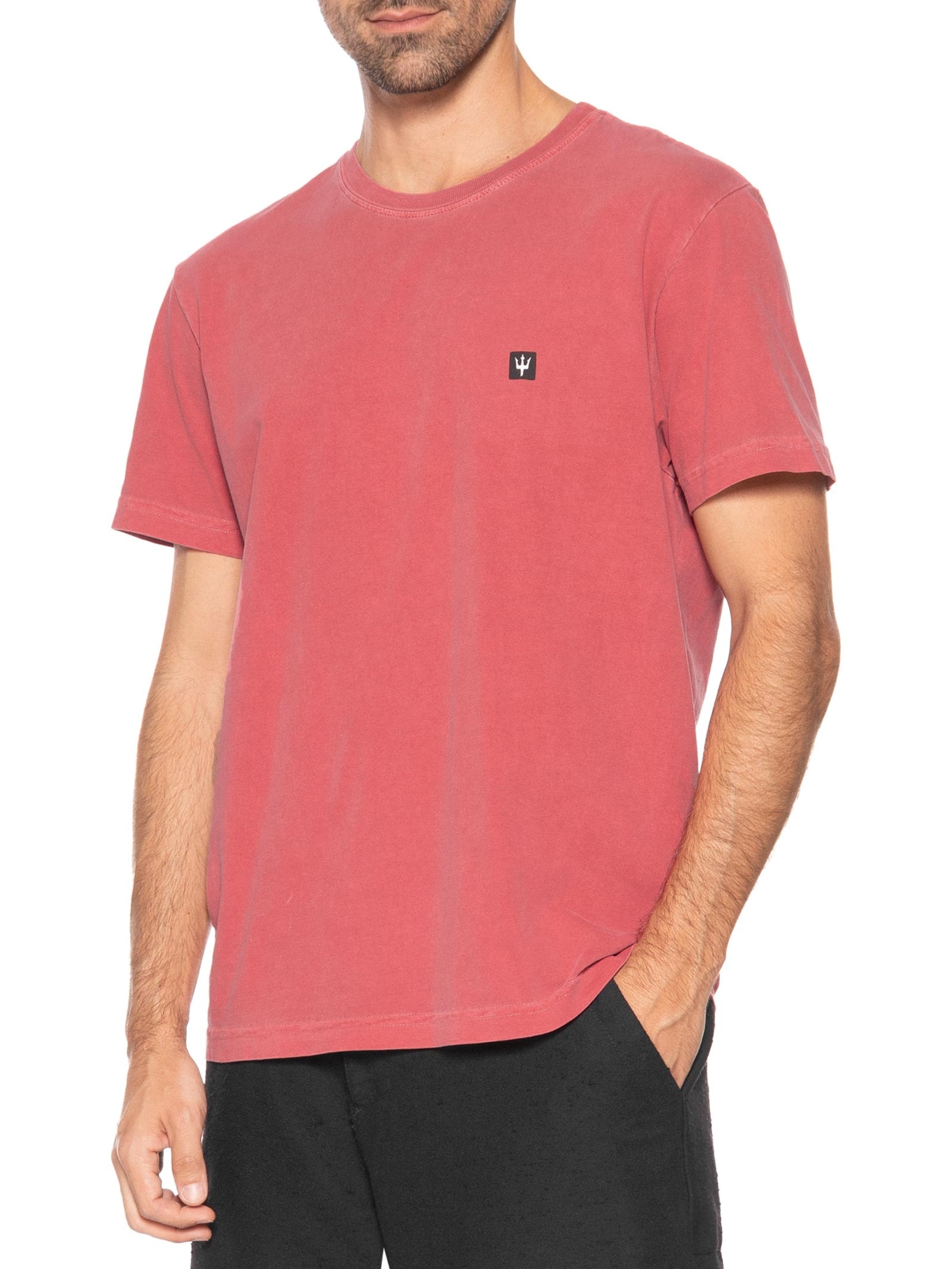 Camiseta Masculina Stone Tridente Mini Vermelho Osklen