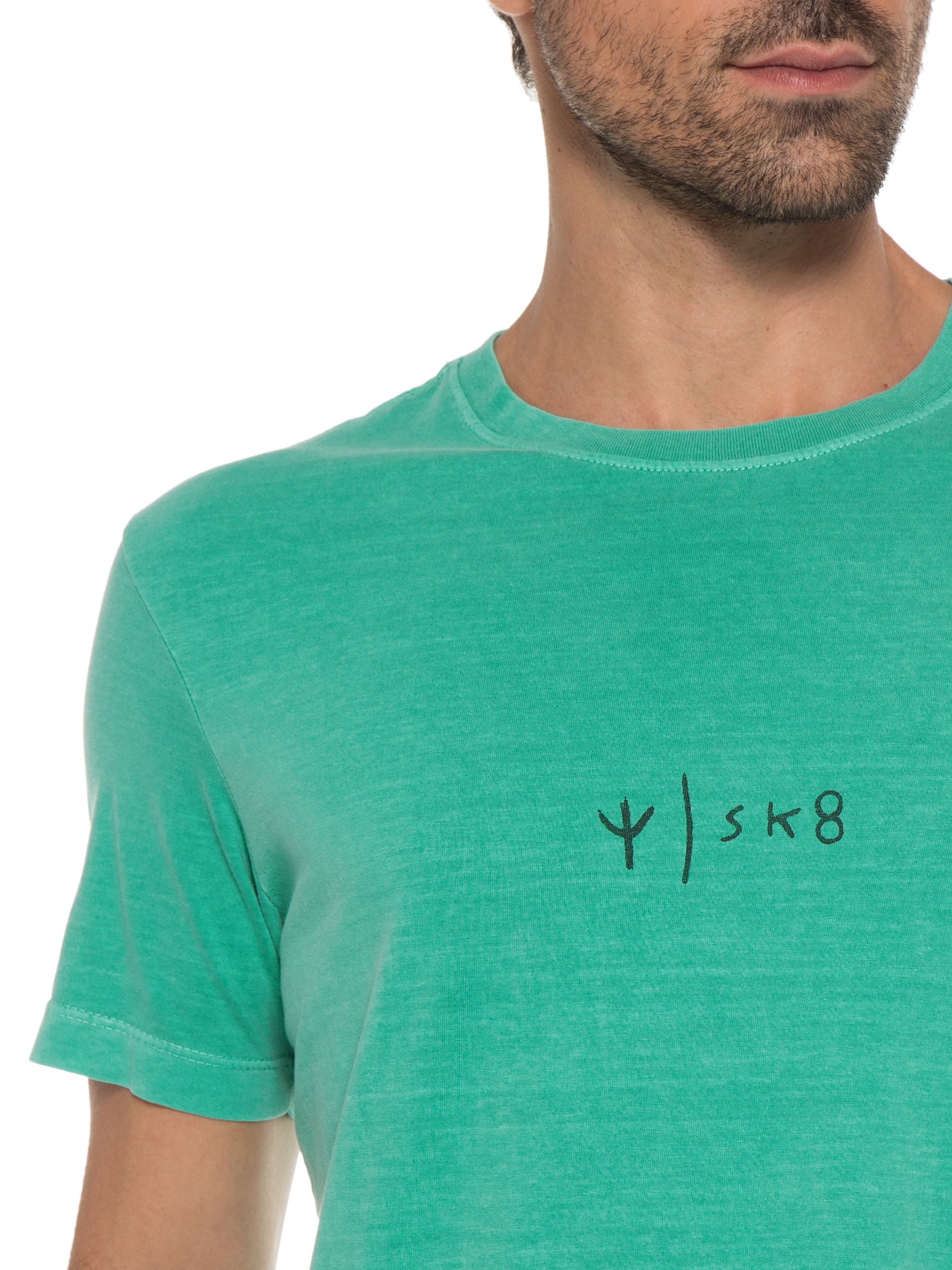 Camiseta Masculina Stone Tridente Sk8 Verde Osklen