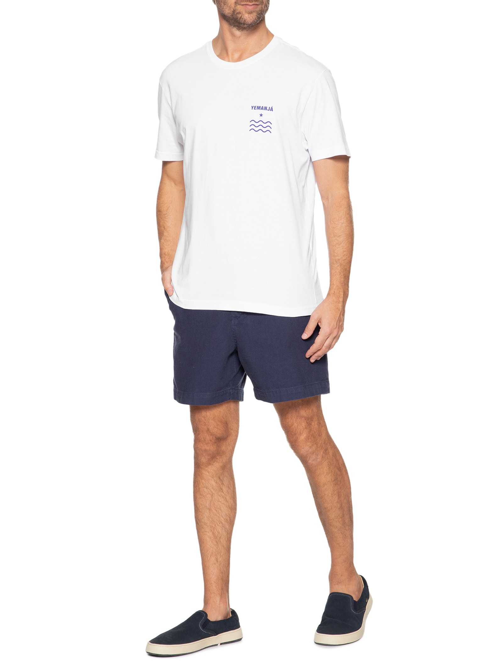 Camiseta Masculina Stone Yemanja Manga Curta Branco Osklen